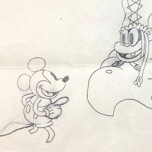 Trader Mickey : Mickey Mouse and Native Chief Original Animation Production Drawing (Walt Disney, 1932). For sale on FLIP Gallery