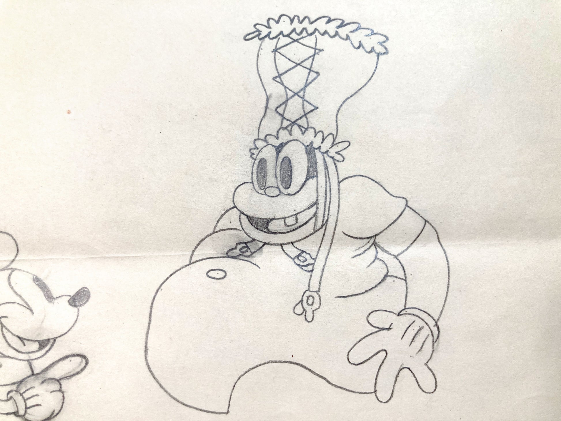 Trader Mickey : Mickey Mouse and Native Chief Original Animation Production Drawing (Walt Disney, 1932). For sale on FLIP Gallery