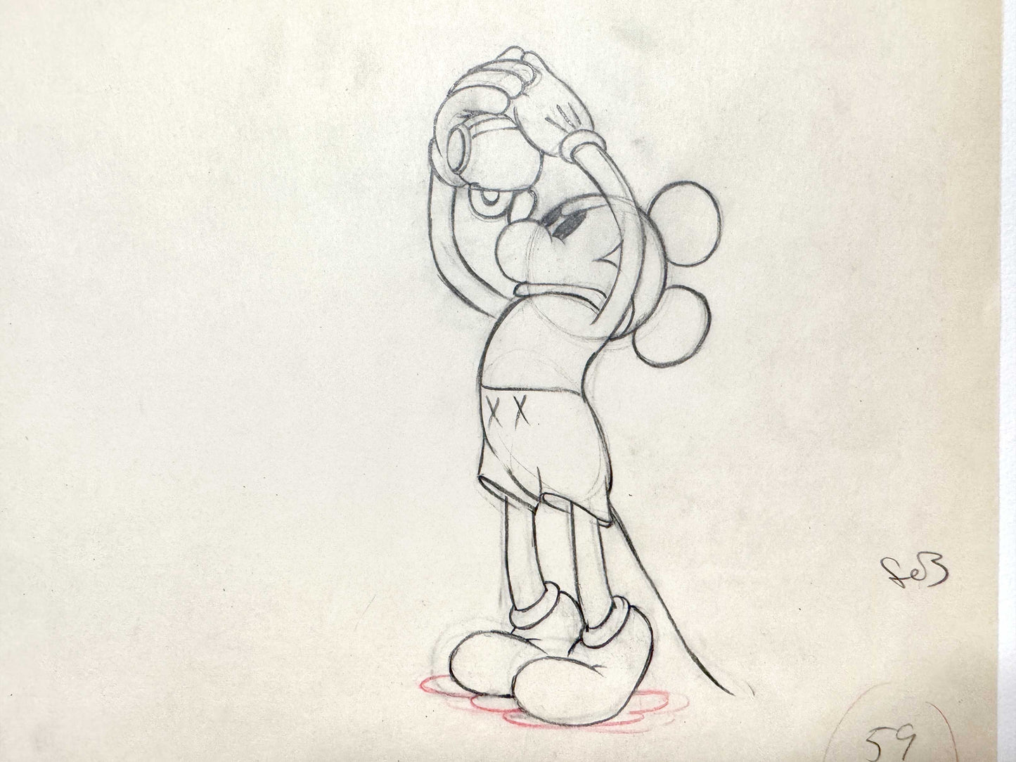 Mickey's Rival - Mickey Mouse Original Animation Drawing (Walt Disney, 1936). For sale on FLIP Gallery