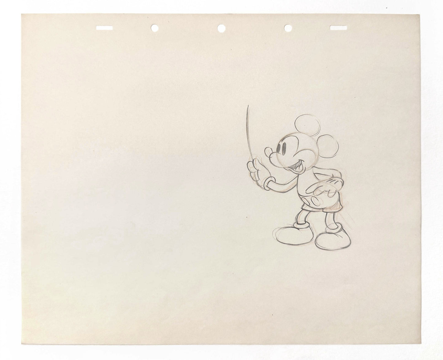 Mickey's Parrot - Mickey Mouse Original Animation Publicity Art Drawing (Walt Disney, c. 1938/1940s). For sale on FLIP Gallery