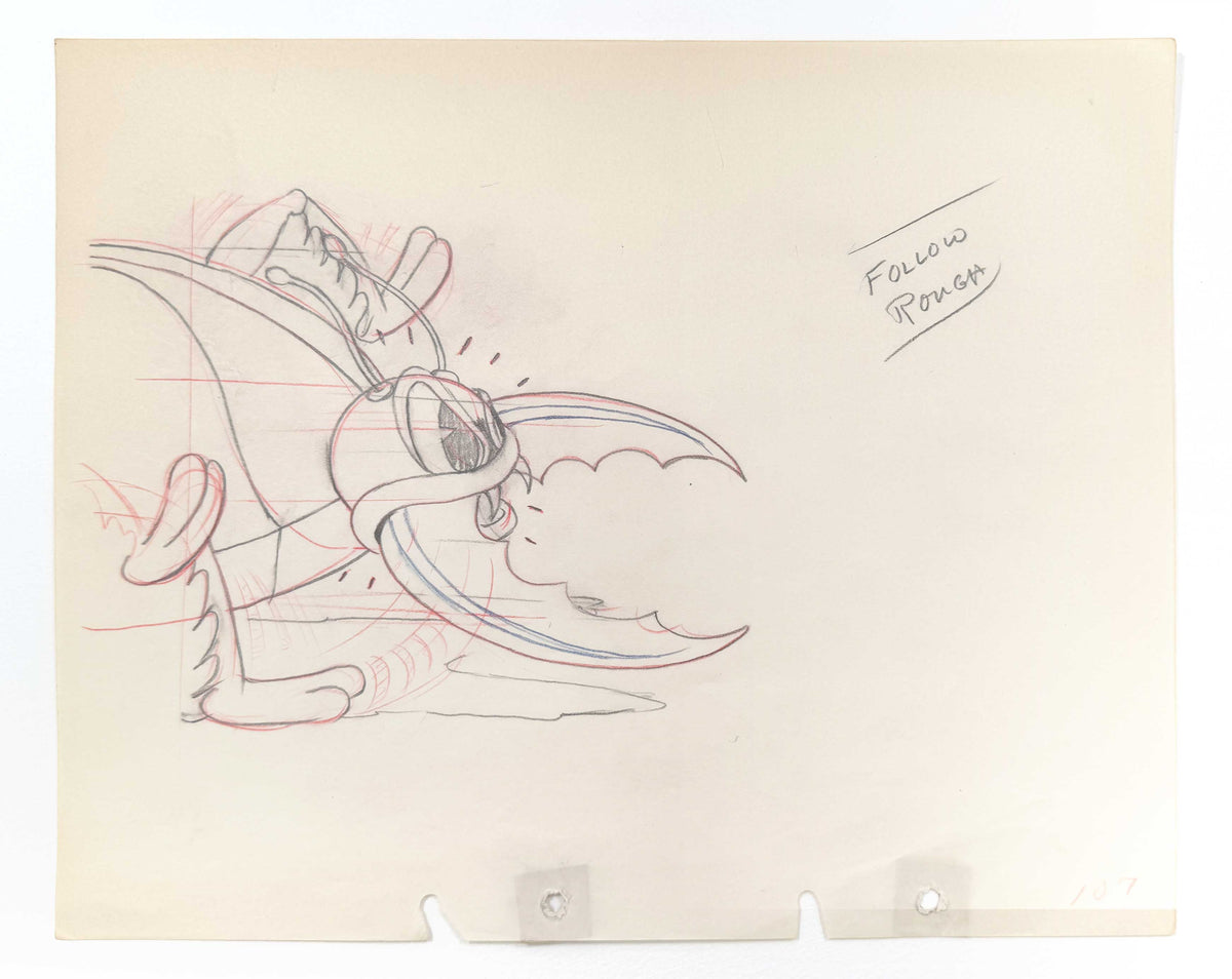 Mickey's Garden - Mickey Mouse and Giant Stag Beetle Original Vintage Animation Art Drawing - Group of 2 (Walt Disney, 1935). For sale on FLIP Gallery