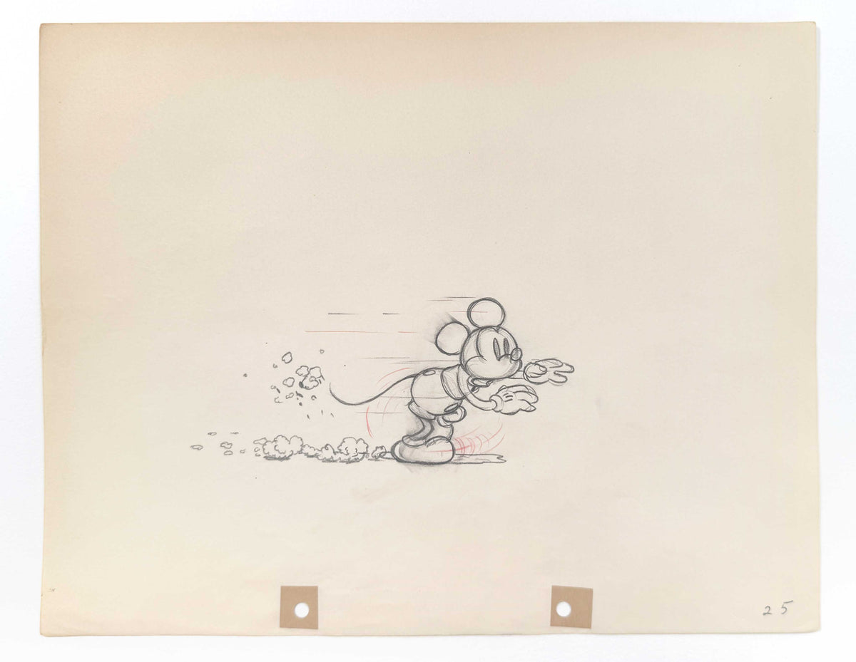 Mickey's Garden - Mickey Mouse and Giant Stag Beetle Original Vintage Animation Art Drawing - Group of 2 (Walt Disney, 1935). For sale on FLIP Gallery