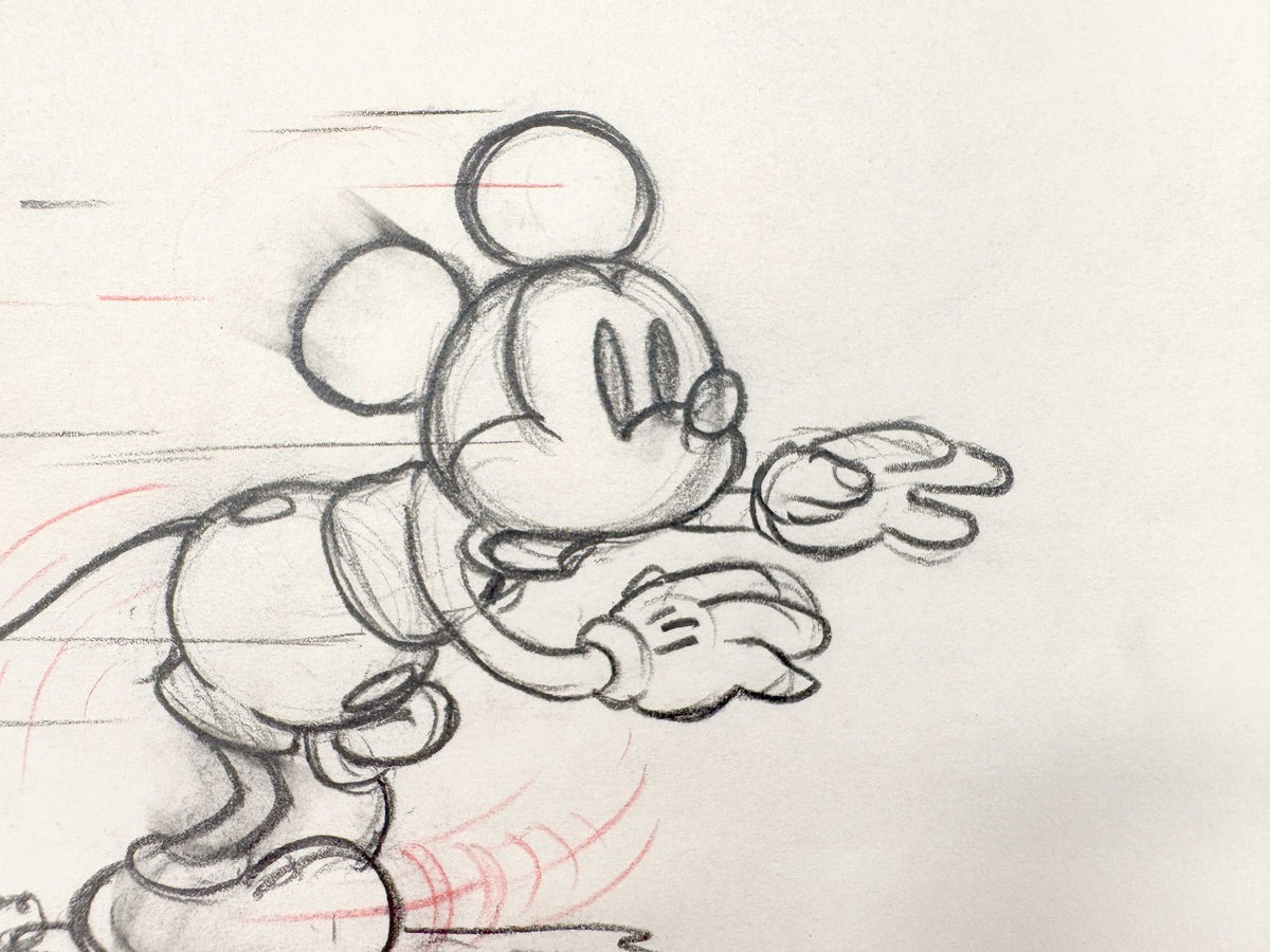 Mickey's Garden - Mickey Mouse and Giant Stag Beetle Original Vintage Animation Art Drawing - Group of 2 (Walt Disney, 1935). For sale on FLIP Gallery