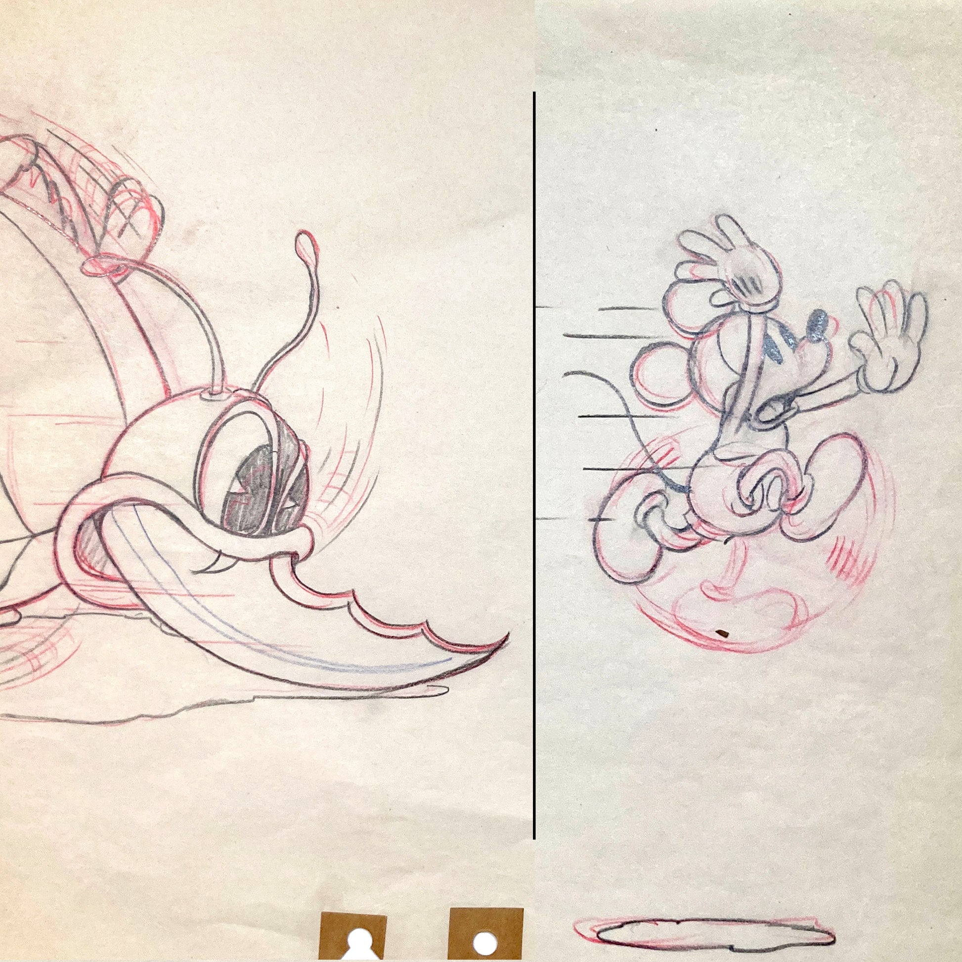 Mickey's Garden : Mickey Mouse Original Production Drawings Group of 2 (Walt Disney, 1935). For sale on FLIP Gallery