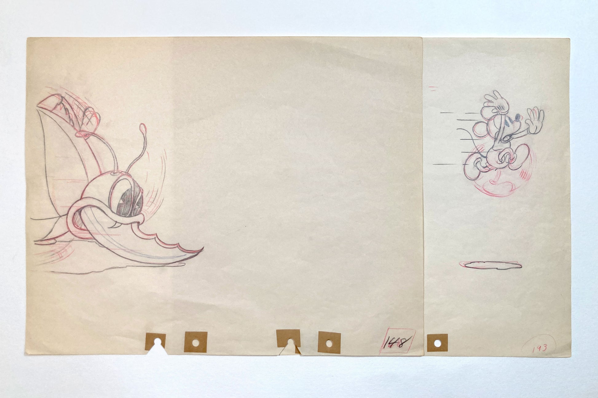 Mickey's Garden : Mickey Mouse Original Production Drawings Group of 2 (Walt Disney, 1935). For sale on FLIP Gallery