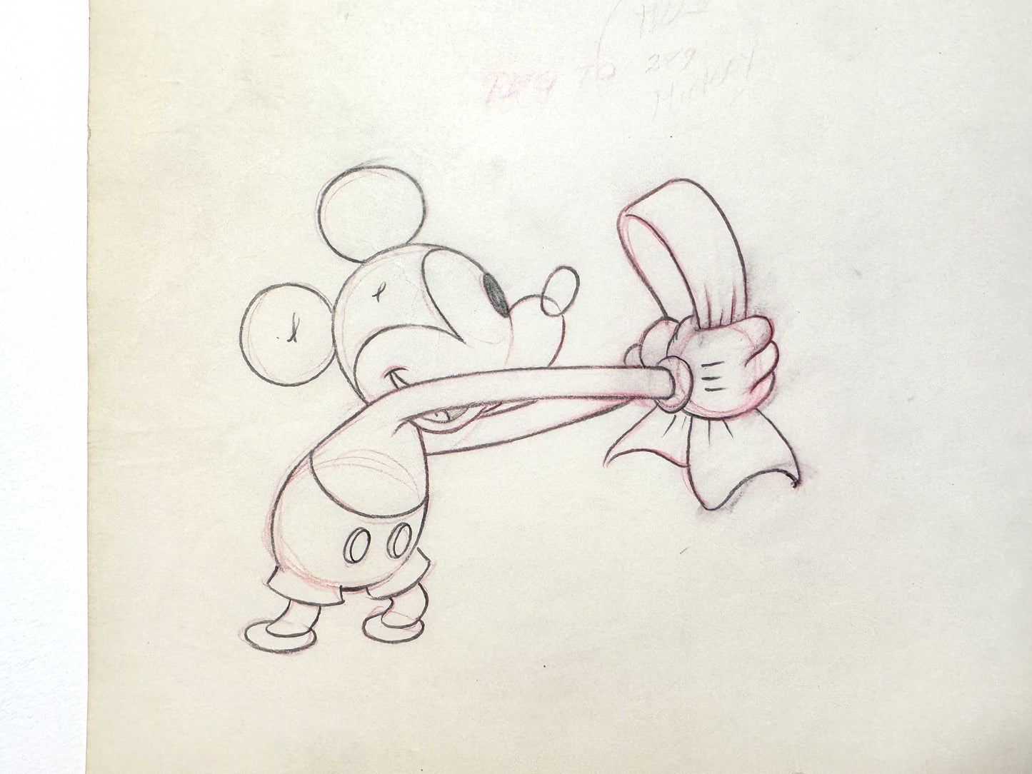 Society Dog Show : Mickey Mouse and Pluto Pair of Animation Drawings (Walt Disney, 1939). For sale on FLIP Gallery