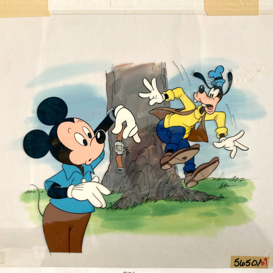 Original Hand Painted Cel of Mickey and Goofy