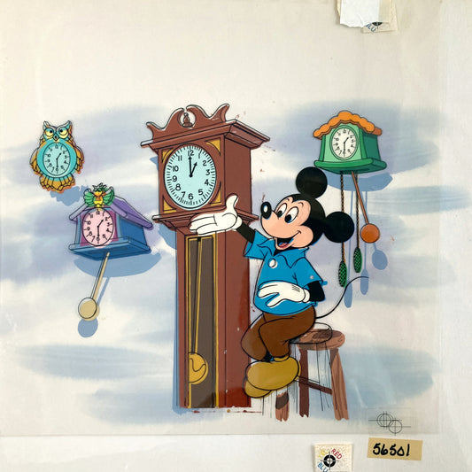 Mickey and Goofy : Original Cel and Hand-Painted background from Disney Discovery Series (Walt Disney, 1987). For sale on FLIP Gallery