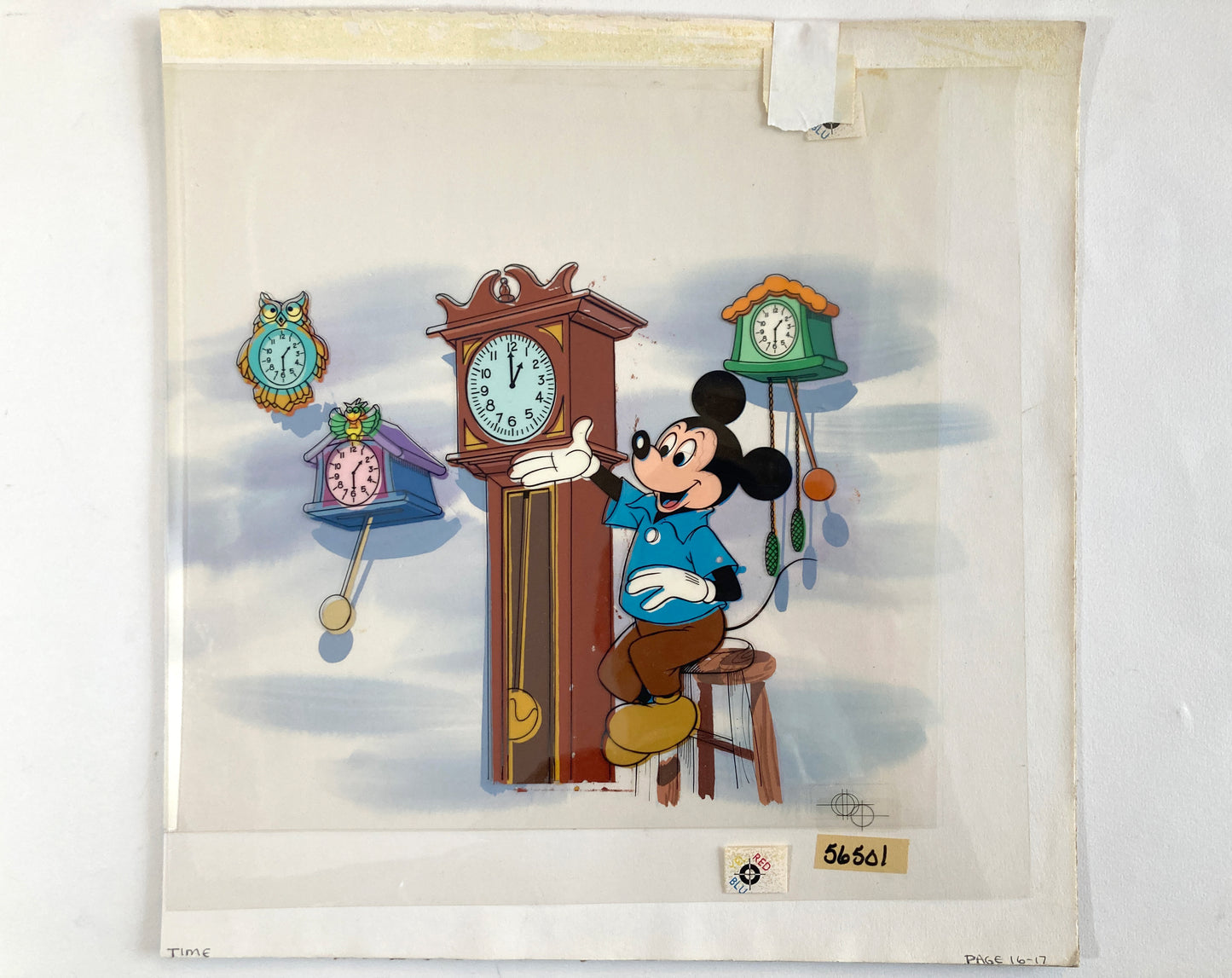 Mickey and Goofy : Original Cel and Hand-Painted background from Disney Discovery Series (Walt Disney, 1987). For sale on FLIP Gallery