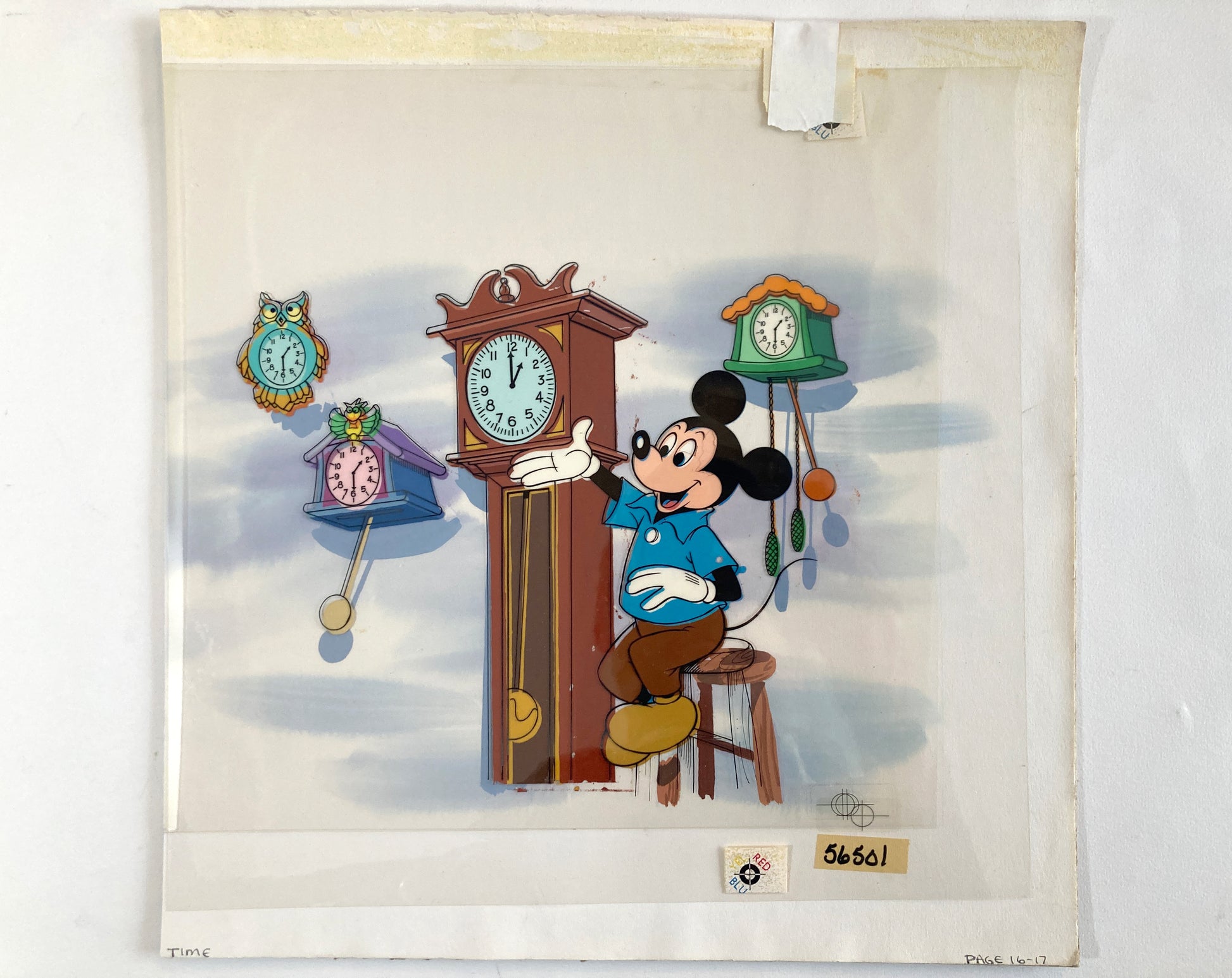 Mickey and Goofy : Original Cel and Hand-Painted background from Disney Discovery Series (Walt Disney, 1987). For sale on FLIP Gallery