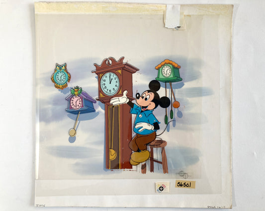 Mickey and Goofy : Original Cel and Hand-Painted background from Disney Discovery Series (Walt Disney, 1987). For sale on FLIP Gallery