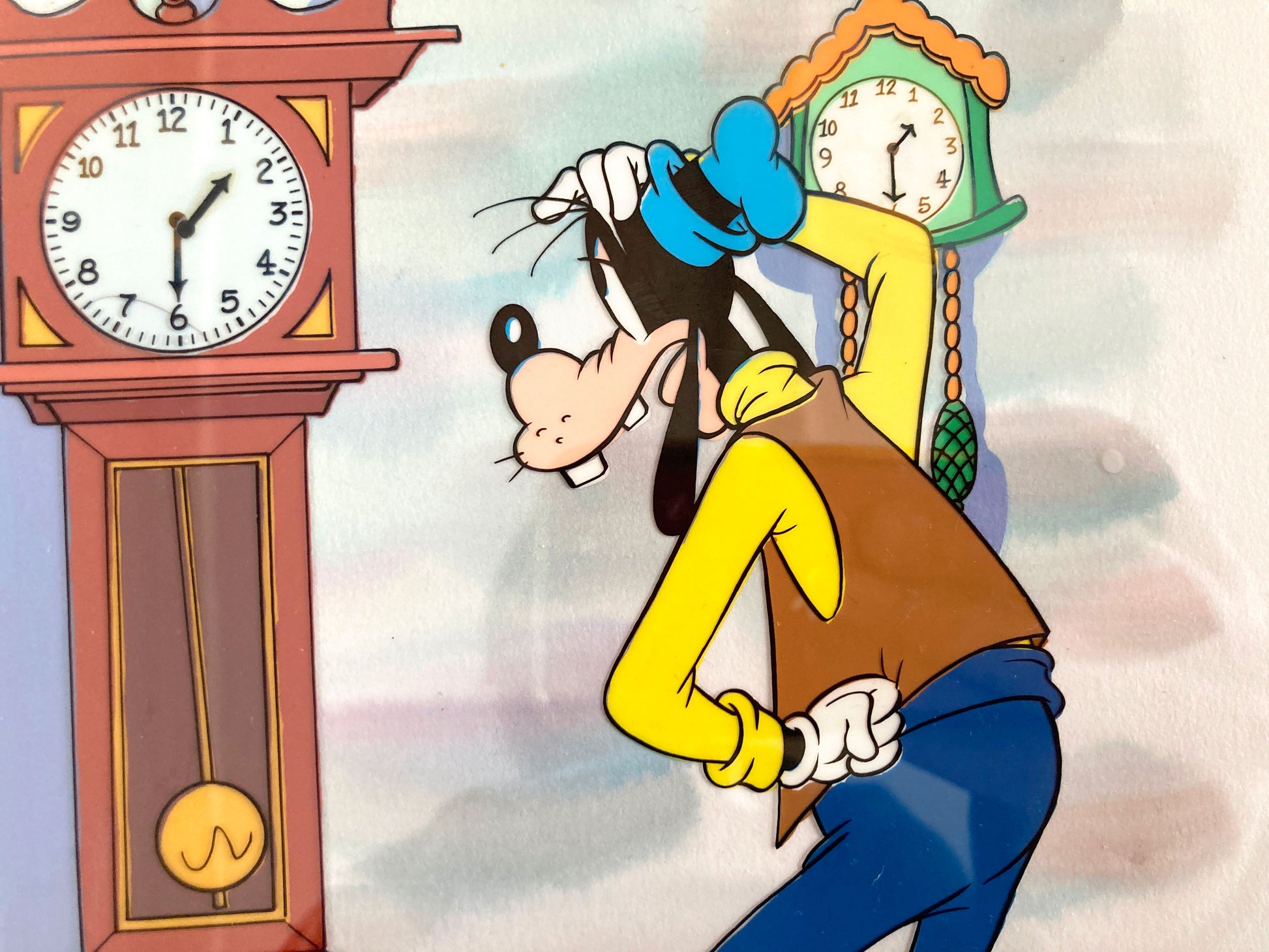 Mickey and Goofy : Original Cel and Hand-Painted background from Disney Discovery Series (Walt Disney, 1987). For sale on FLIP Gallery