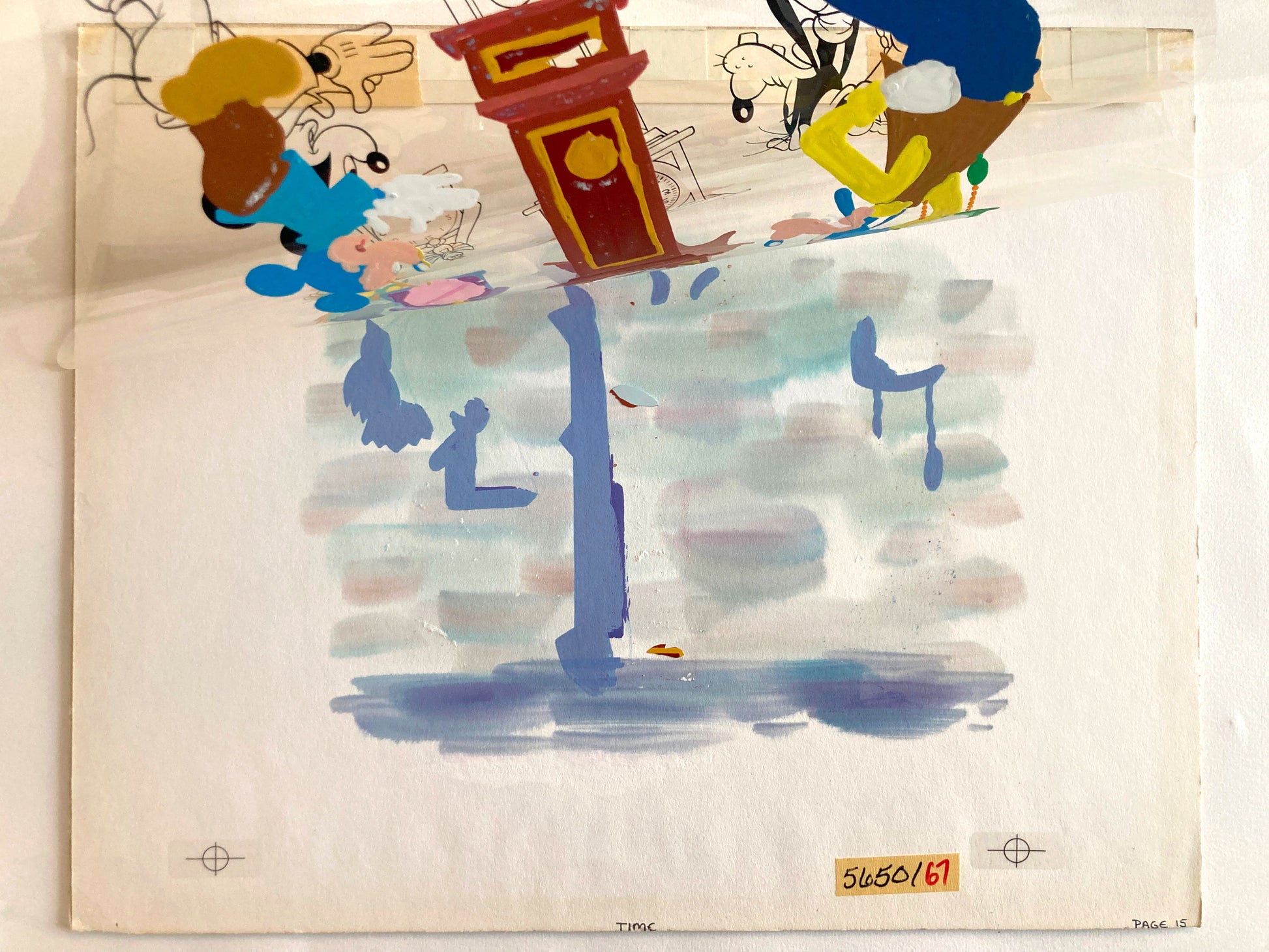 Mickey and Goofy : Original Cel and Hand-Painted background from Disney Discovery Series (Walt Disney, 1987). For sale on FLIP Gallery