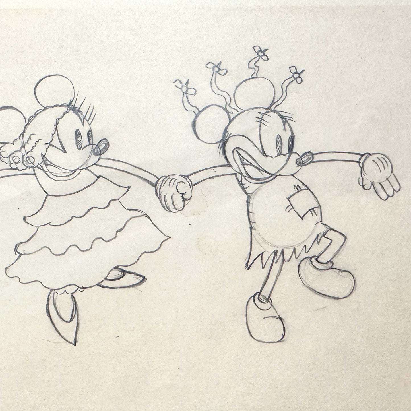 Mickey's Mellerdrammer : Mickey Mouse and Minnie Mouse Original Animation Production Drawing (Walt Disney, 1933). For sale on FLIP Gallery
