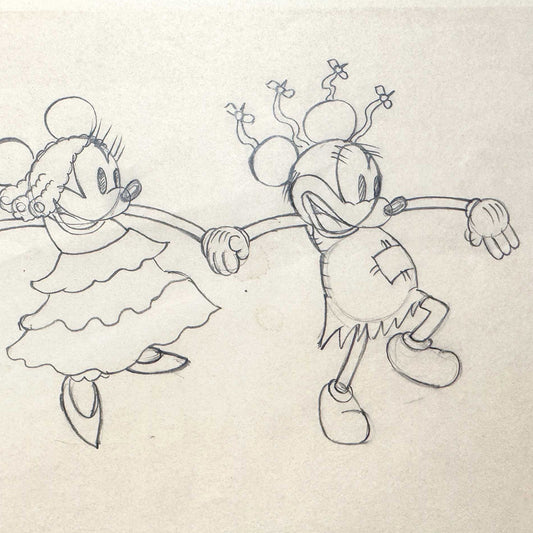 Mickey's Mellerdrammer : Mickey Mouse and Minnie Mouse Original Animation Production Drawing (Walt Disney, 1933). For sale on FLIP Gallery