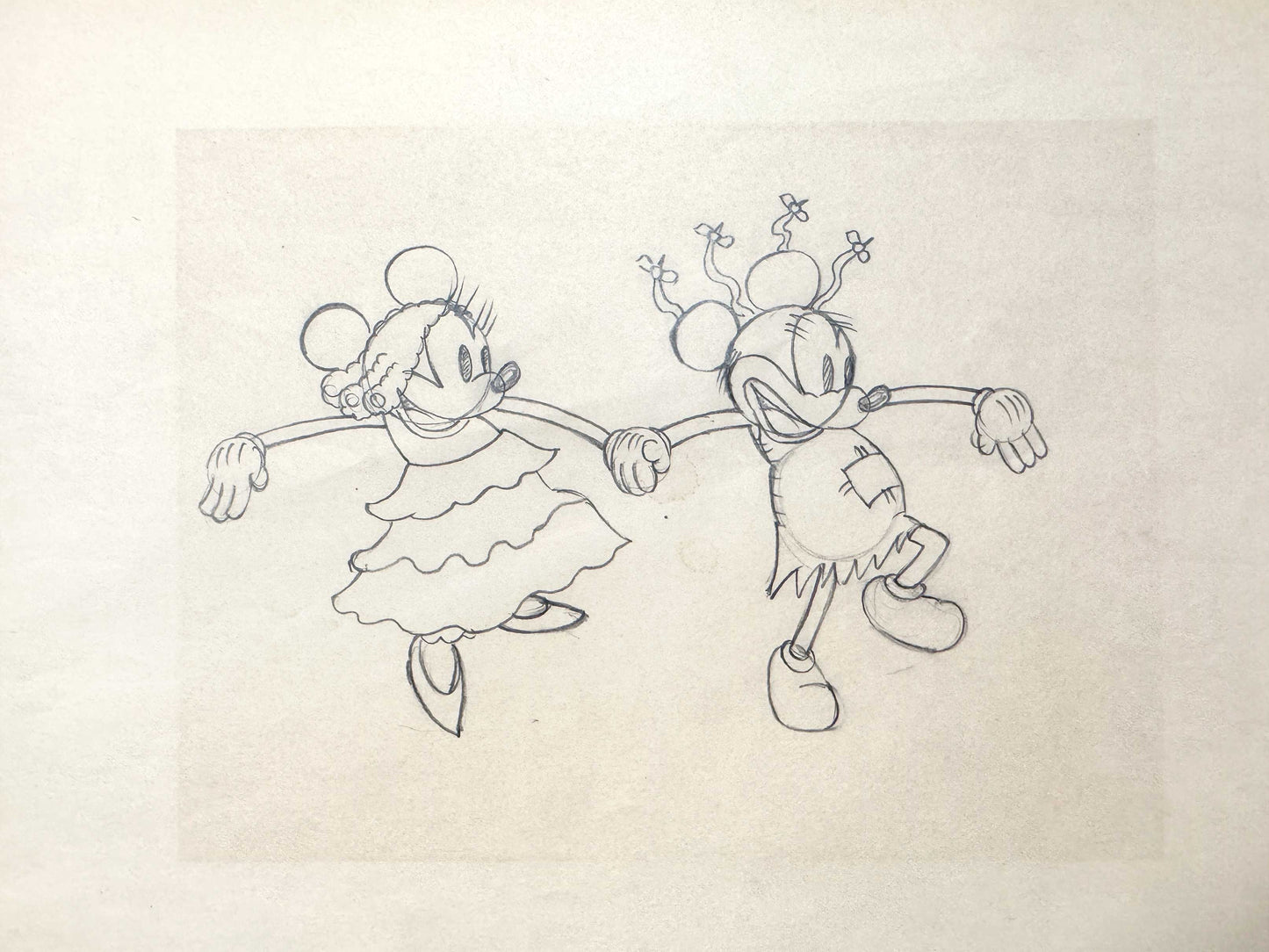 Mickey's Mellerdrammer : Mickey Mouse and Minnie Mouse Original Animation Production Drawing (Walt Disney, 1933). For sale on FLIP Gallery