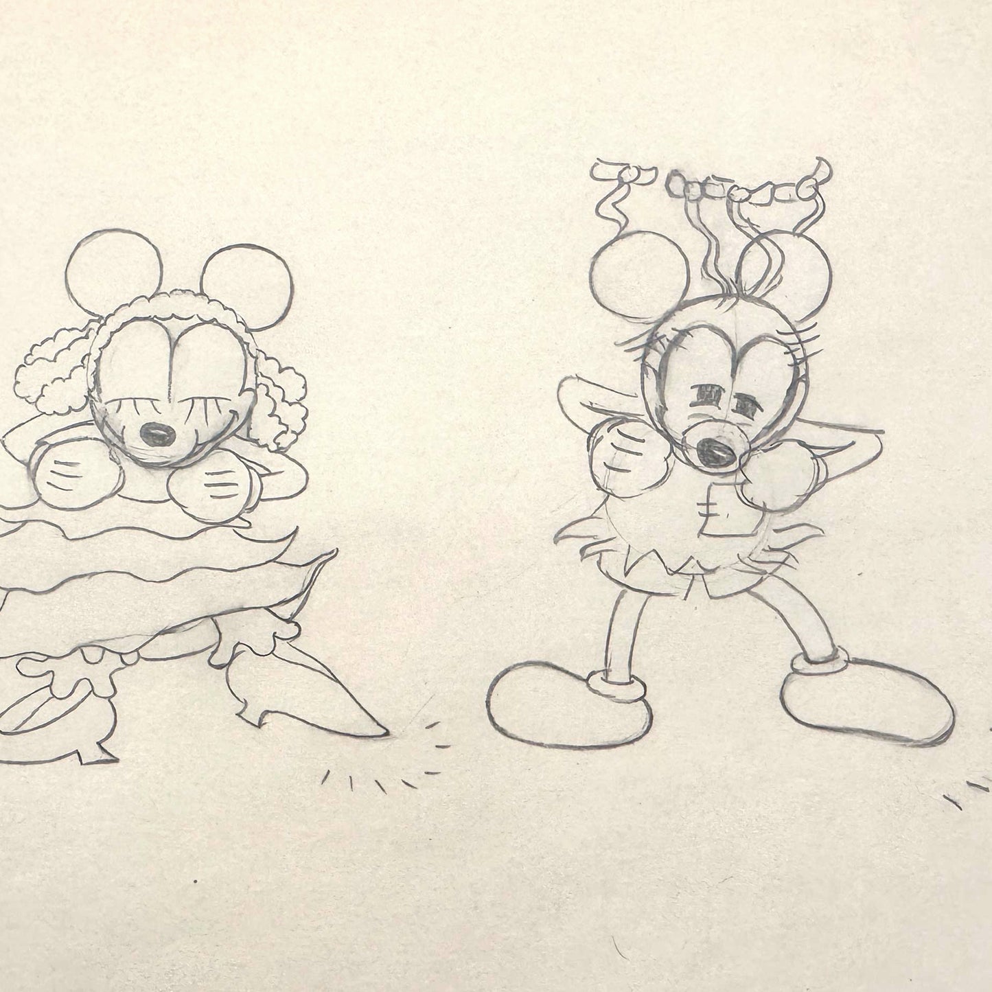 Mickey's Mellerdrammer - Mickey Mouse and Minnie Mouse Original Animation Drawing (Walt Disney, 1933). For sale on FLIP Gallery