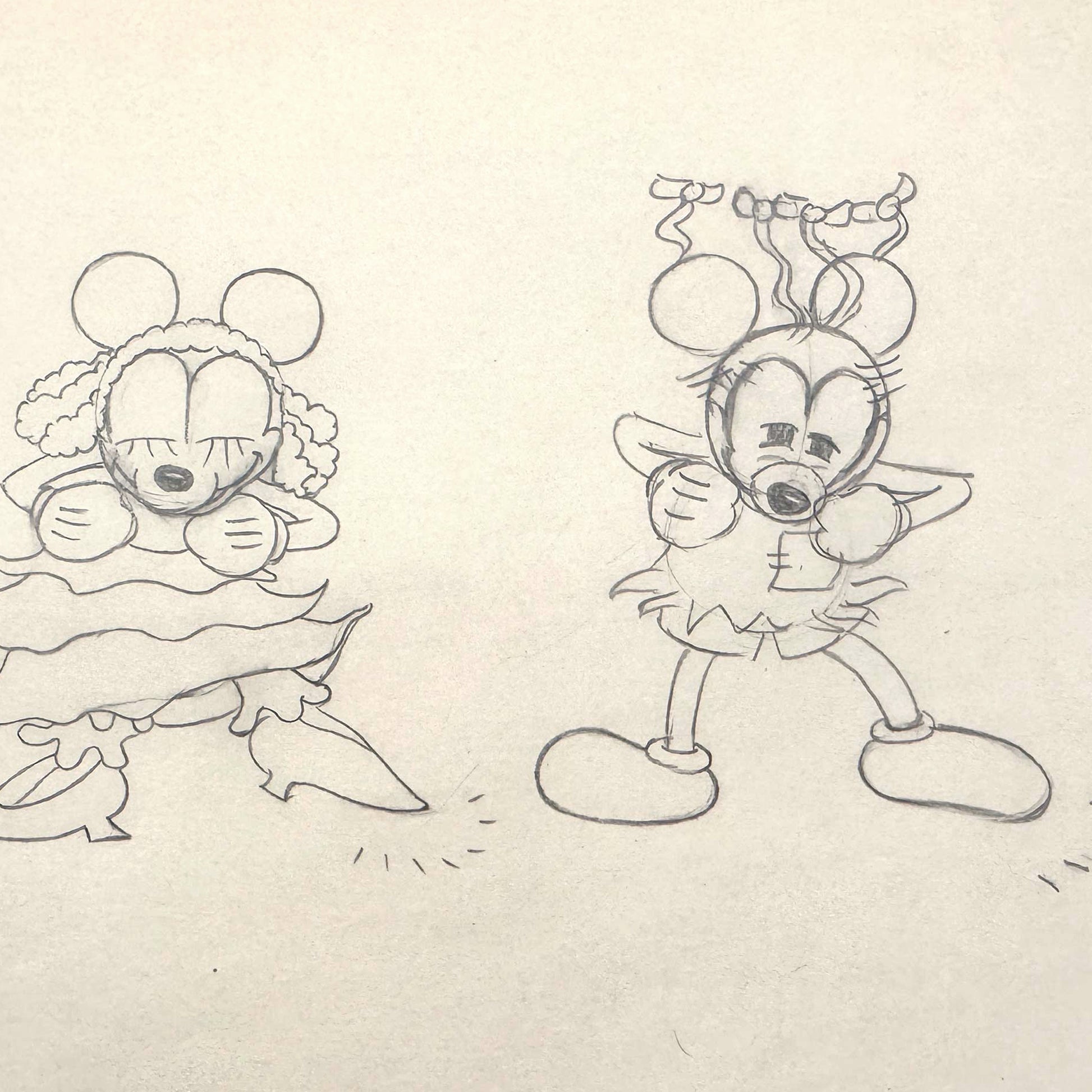 Mickey's Mellerdrammer - Mickey Mouse and Minnie Mouse Original Animation Drawing (Walt Disney, 1933). For sale on FLIP Gallery