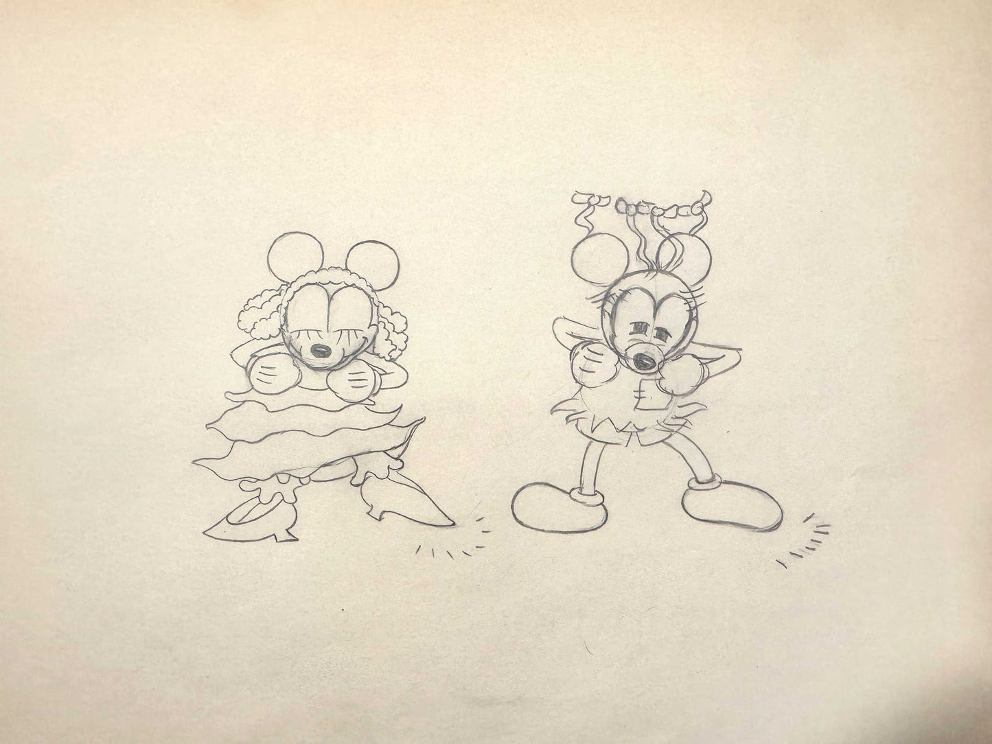 Mickey's Mellerdrammer - Mickey Mouse and Minnie Mouse Original Animation Drawing (Walt Disney, 1933). For sale on FLIP Gallery