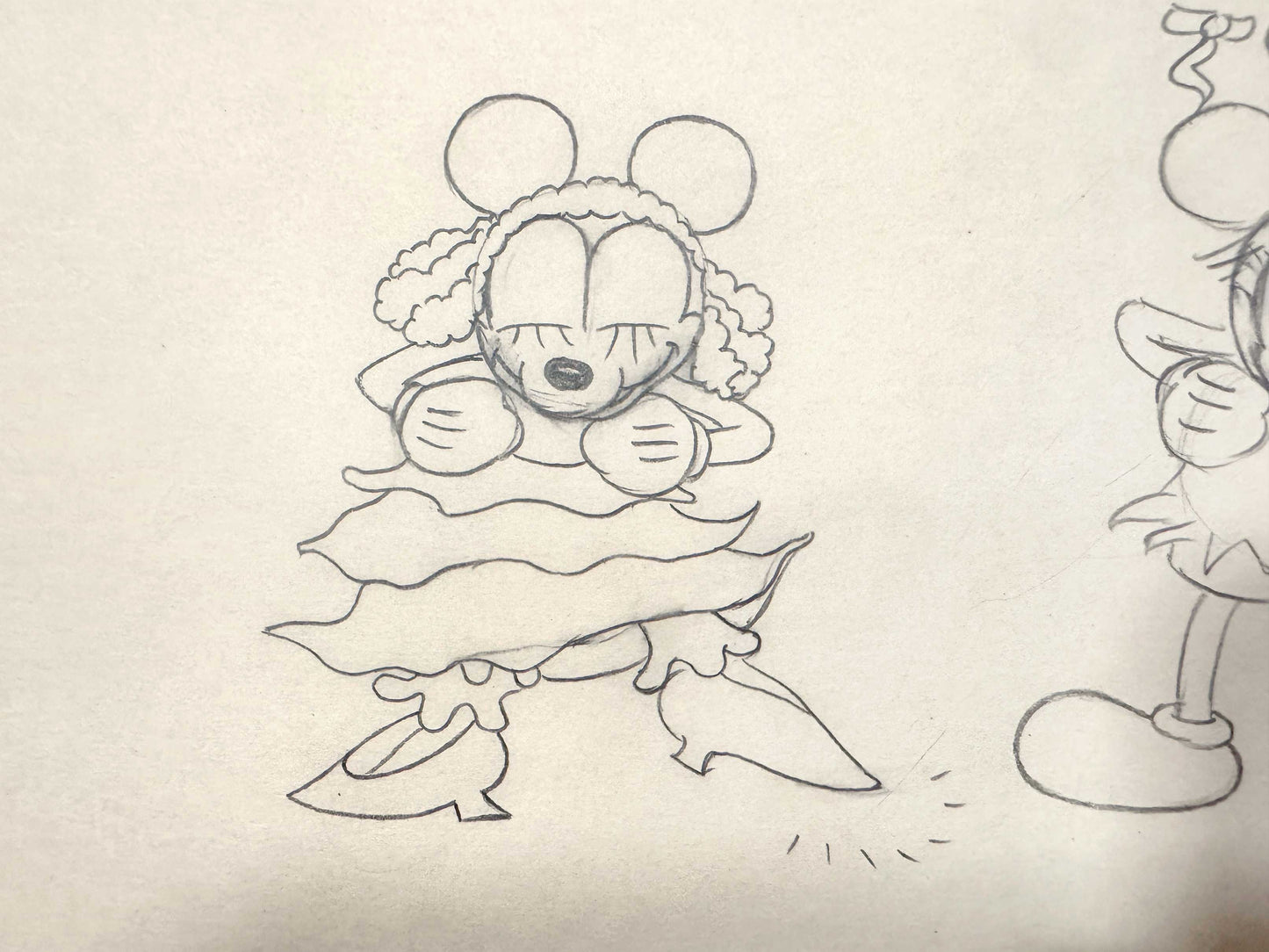 Mickey's Mellerdrammer - Mickey Mouse and Minnie Mouse Original Animation Drawing (Walt Disney, 1933). For sale on FLIP Gallery