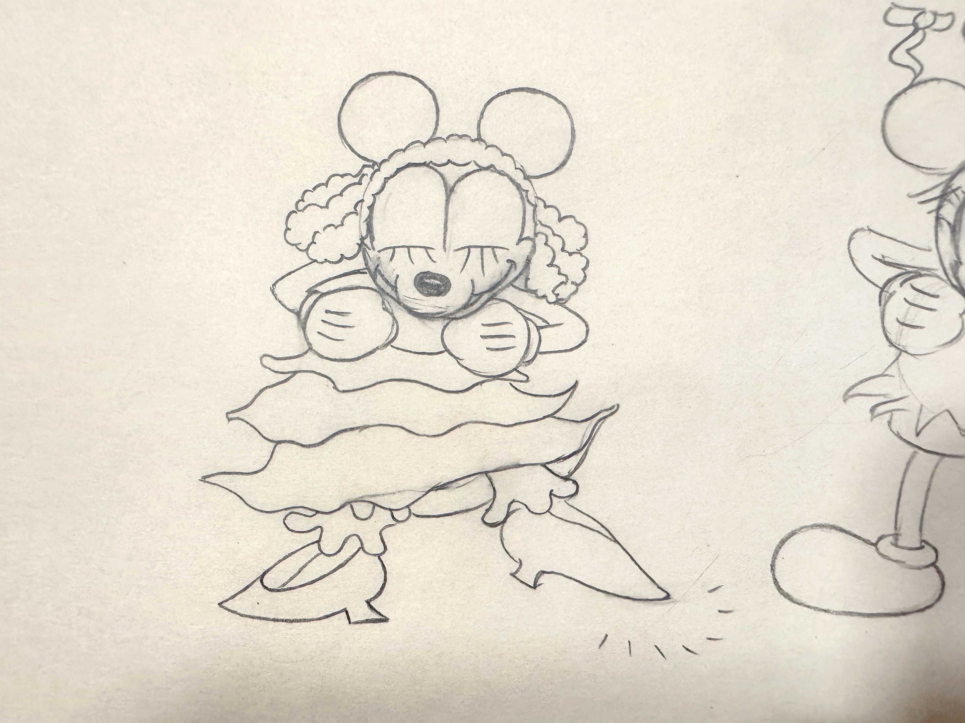 Mickey's Mellerdrammer - Mickey Mouse and Minnie Mouse Original Animation Drawing (Walt Disney, 1933). For sale on FLIP Gallery