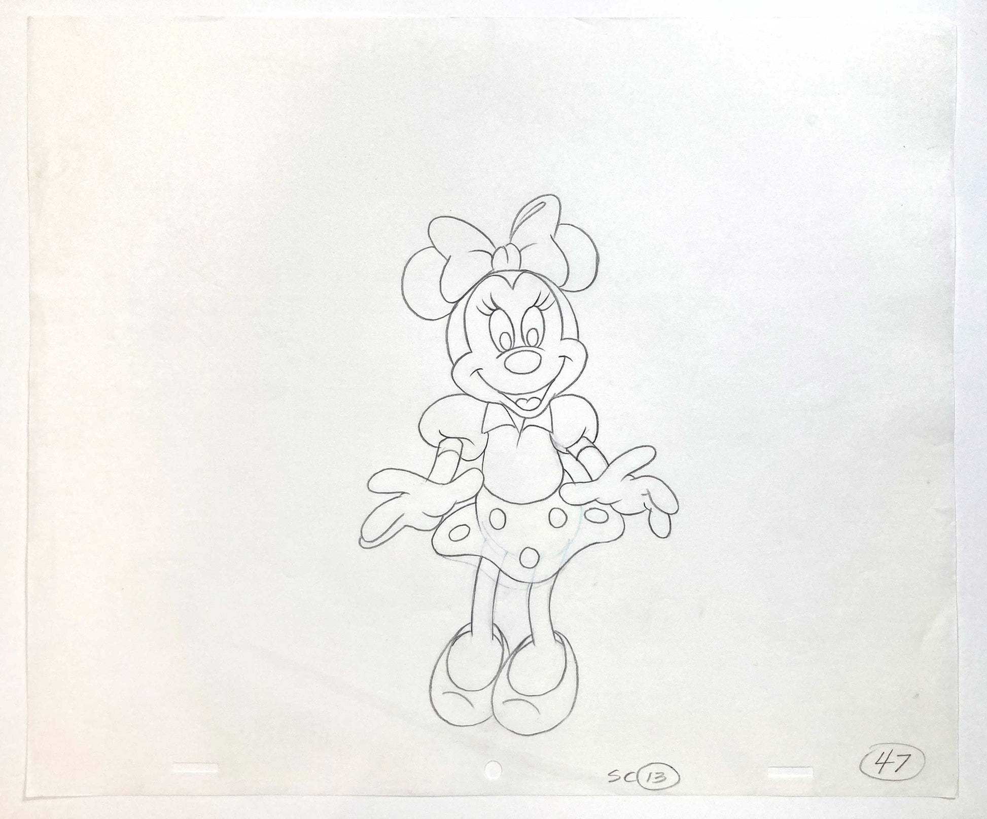 Minnie Mouse Original Production Used Animation Drawing for Television Commercial (Walt Disney, c. 1980s-1990s). For sale on FLIP Gallery