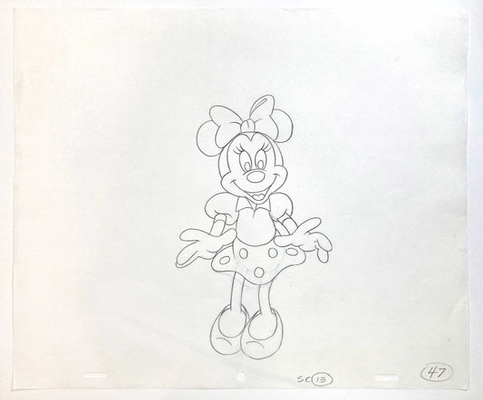 Minnie Mouse Original Production Used Animation Drawing for Television Commercial (Walt Disney, c. 1980s-1990s). For sale on FLIP Gallery