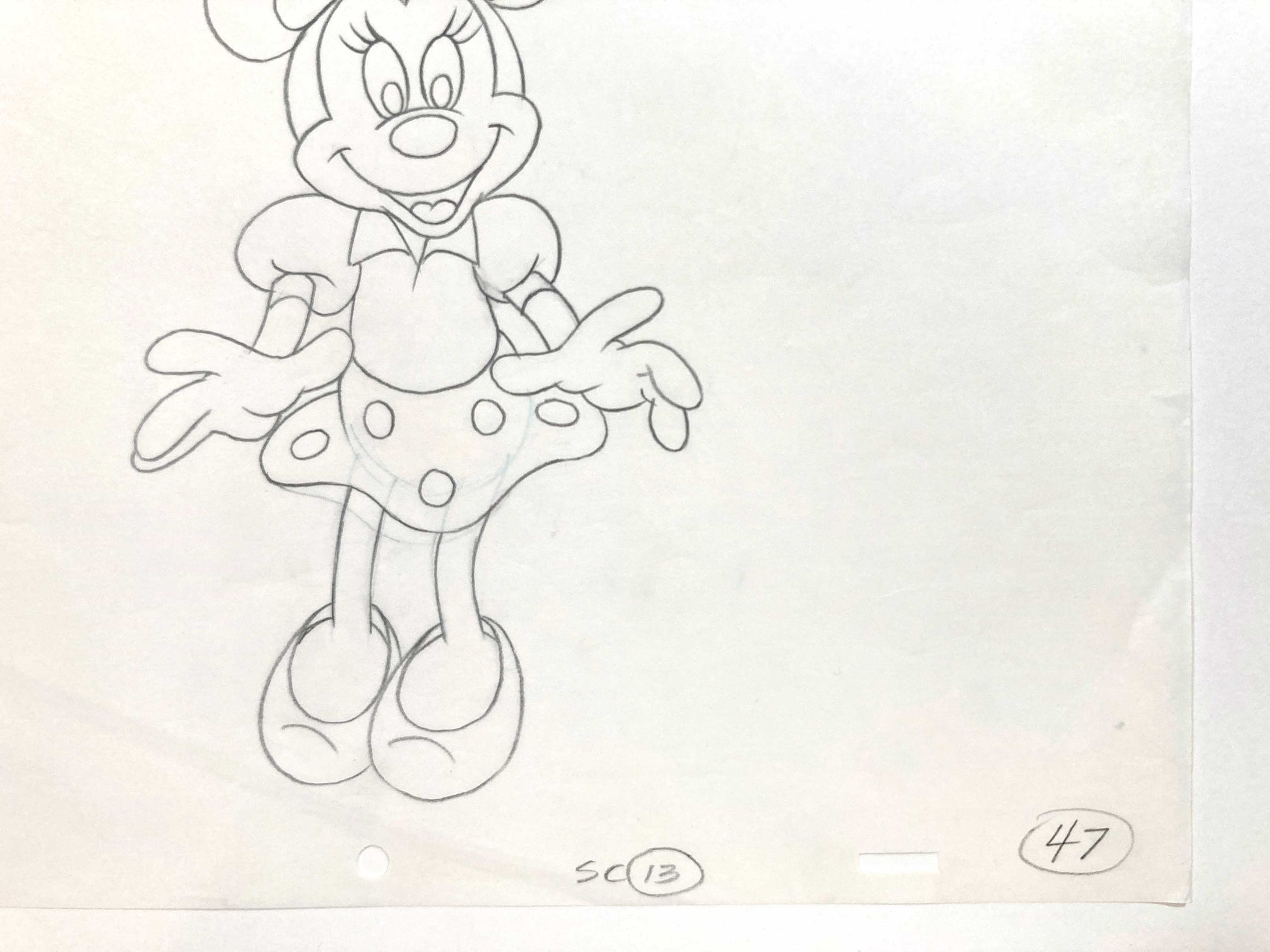 Minnie Mouse Original Production Used Animation Drawing for Television Commercial (Walt Disney, c. 1980s-1990s). For sale on FLIP Gallery