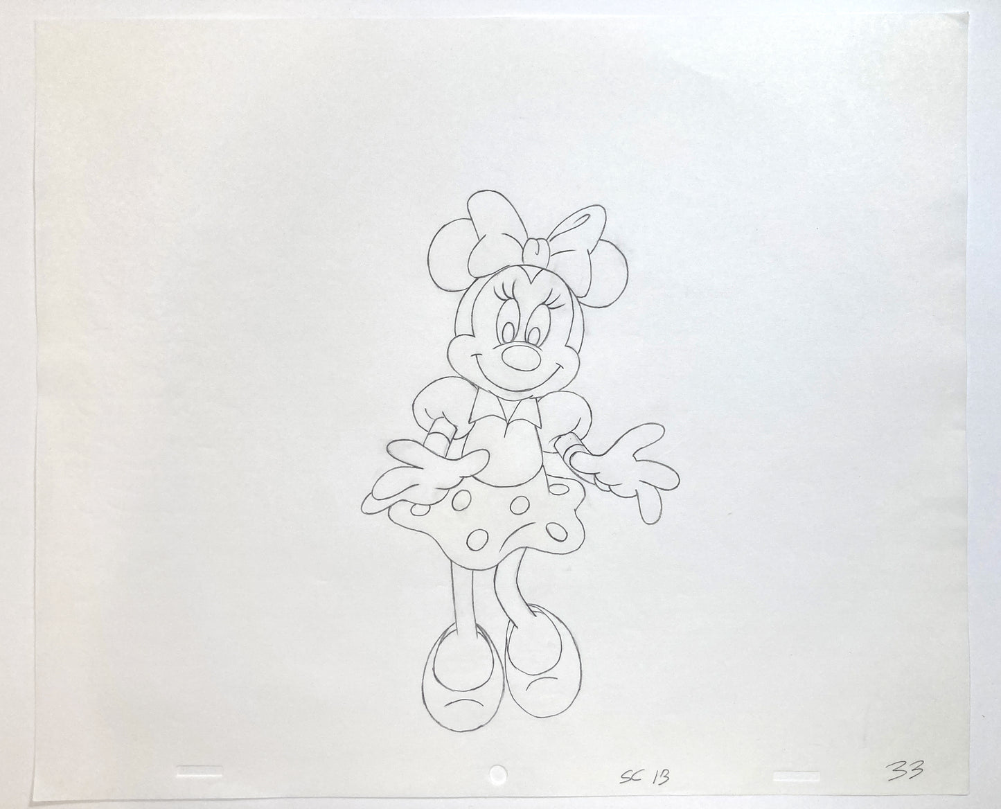 Minnie Mouse Original Production Used Animation Drawing for Television Commercial (Walt Disney, c. 1980s-1990s). For sale on FLIP Gallery