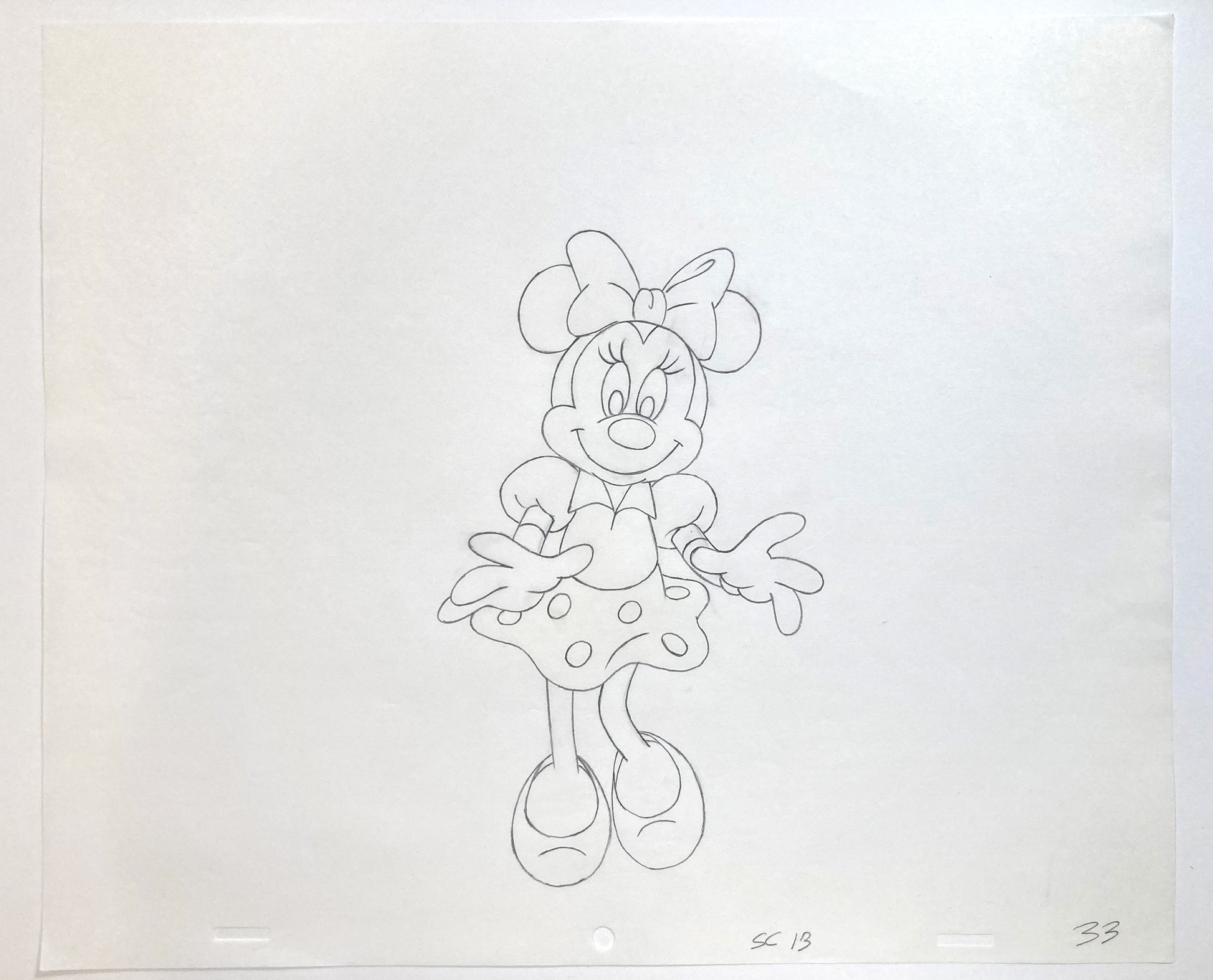 Minnie Mouse Original Production Used Animation Drawing for Television Commercial (Walt Disney, c. 1980s-1990s). For sale on FLIP Gallery