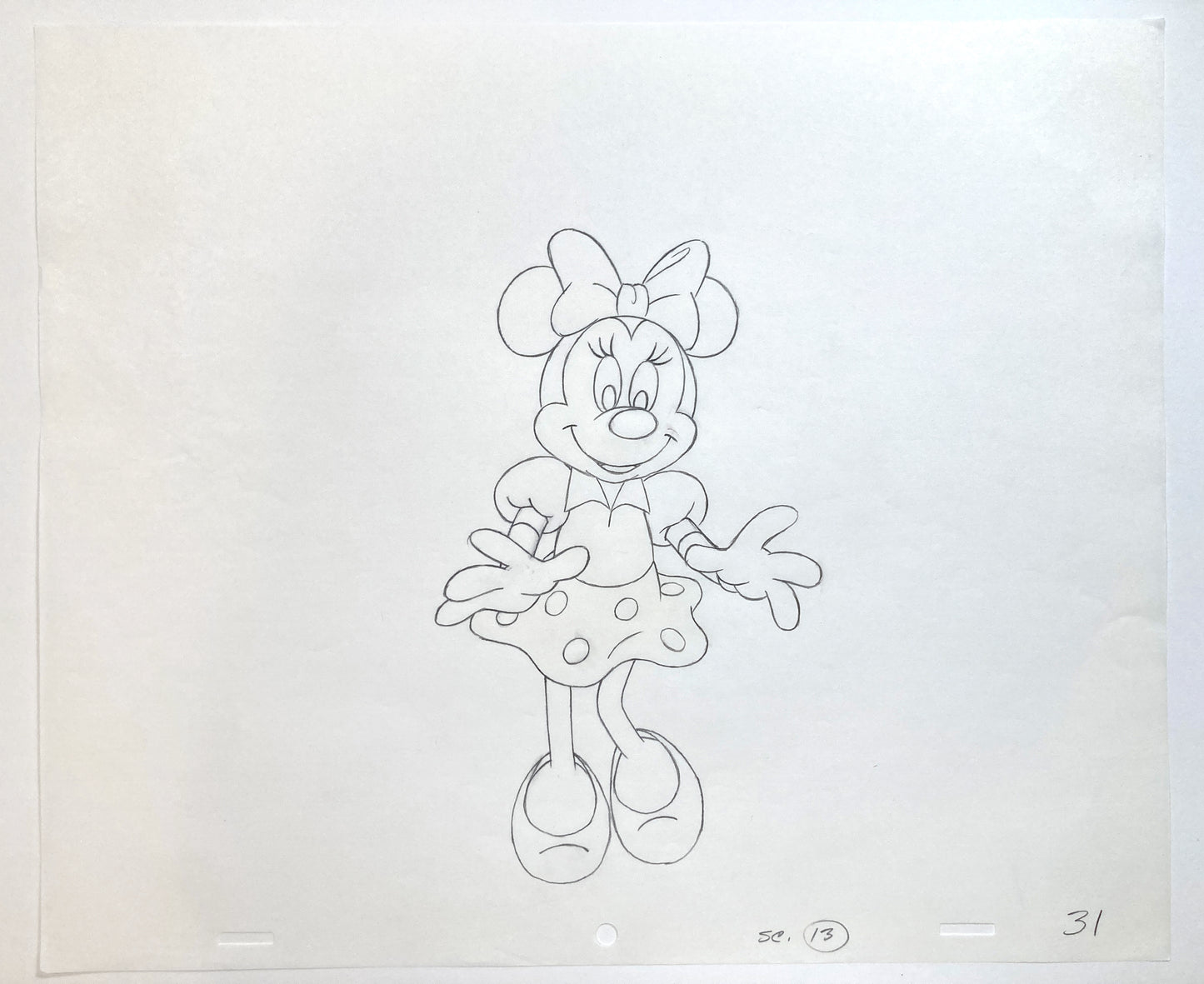 Minnie Mouse : Original Production Used Animation Drawing for Television Commercial (Walt Disney, c. 1980s-1990s). For sale on FLIP Gallery