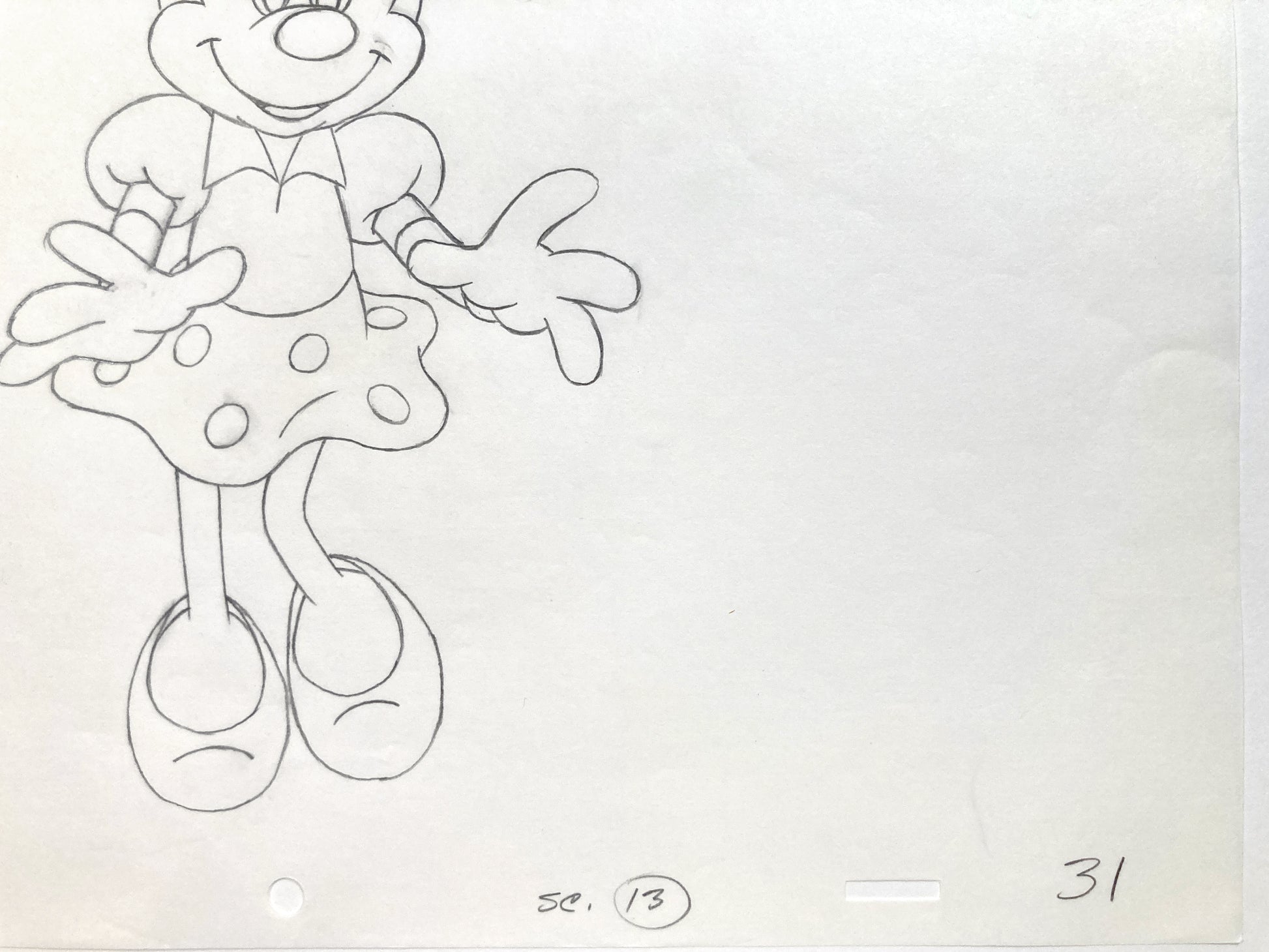Minnie Mouse : Original Production Used Animation Drawing for Television Commercial (Walt Disney, c. 1980s-1990s). For sale on FLIP Gallery