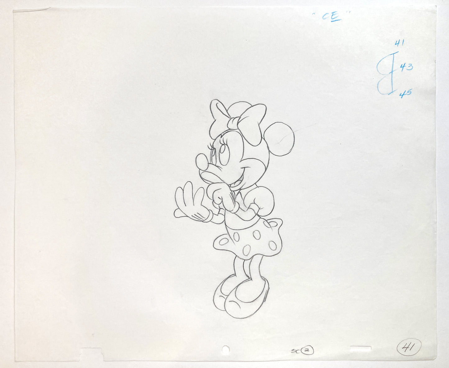 Minnie Mouse Original Production Used Animation Drawing for Television Commercial (Walt Disney, c. 1980s-1990s). For sale on FLIP Gallery