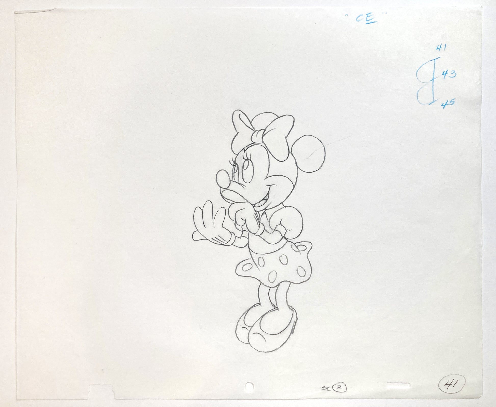 Minnie Mouse Original Production Used Animation Drawing for Television Commercial (Walt Disney, c. 1980s-1990s). For sale on FLIP Gallery