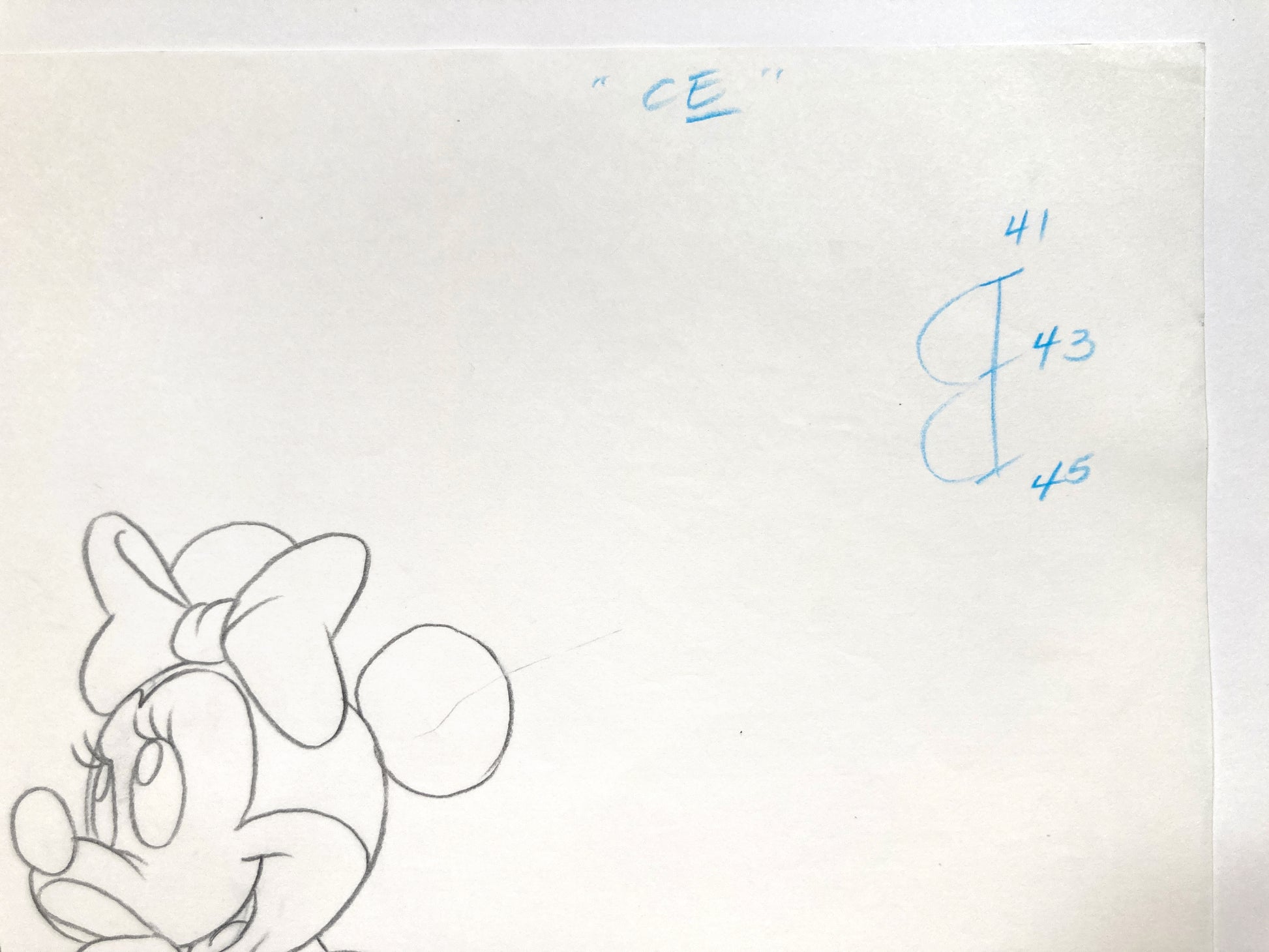 Minnie Mouse Original Production Used Animation Drawing for Television Commercial (Walt Disney, c. 1980s-1990s). For sale on FLIP Gallery