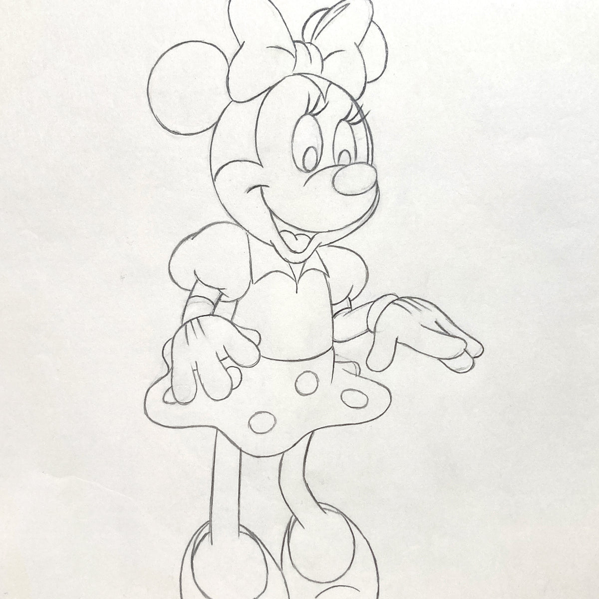 Minnie Mouse Original Production Used Animation Drawing for Television Commercial (Walt Disney, c. 1980s-1990s). For sale on FLIP Gallery