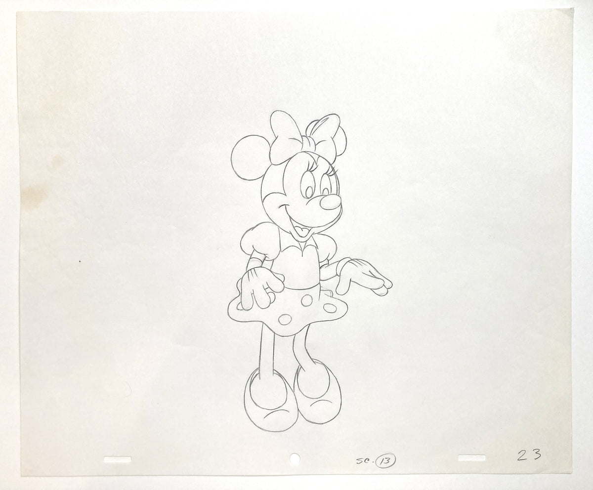 Minnie Mouse Original Production Used Animation Drawing for Television Commercial (Walt Disney, c. 1980s-1990s). For sale on FLIP Gallery