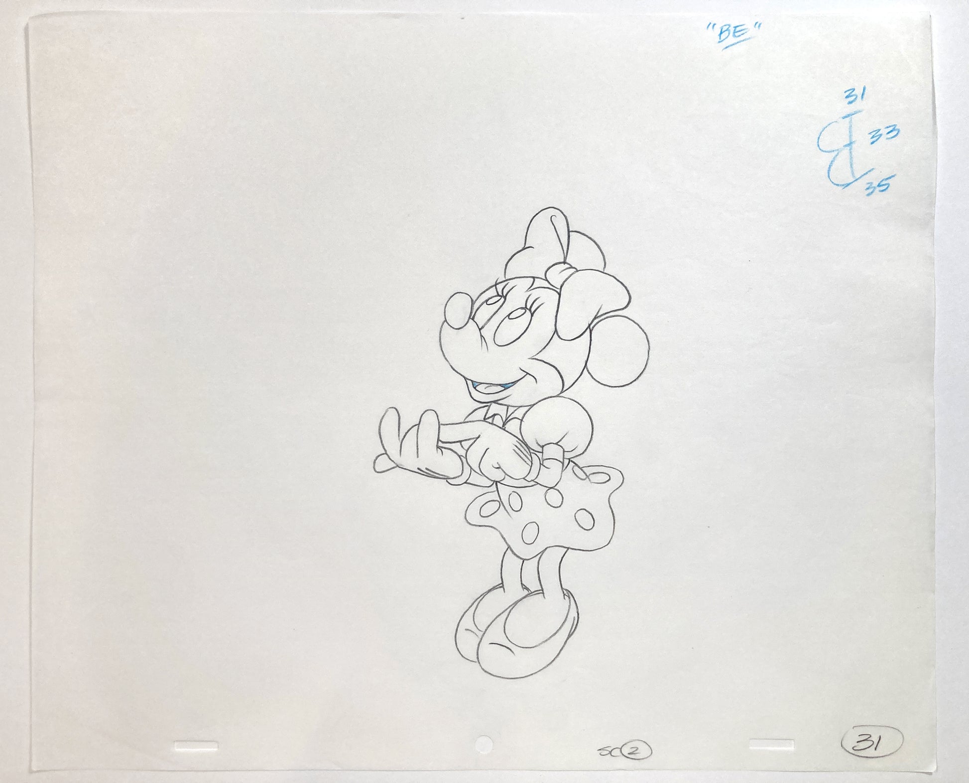 Minnie Mouse : Original Production Used Animation Drawing for Television Commercial (Walt Disney, c. 1980s-1990s). For sale on FLIP Gallery