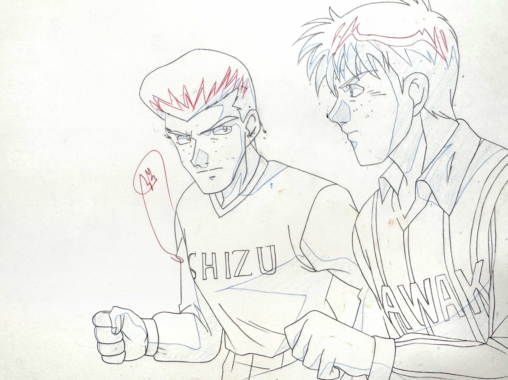Offside Soccer : Original Animation Production Art Cel and Matching Drawing (1990’s). For sale on FLIP Gallery