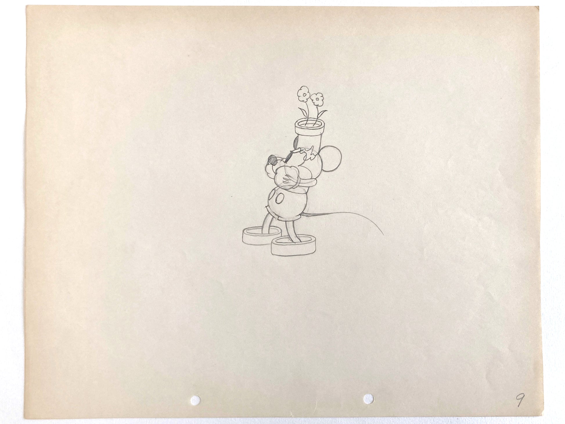Original Animation Production Drawing of Mickey Mouse of 1932 from Walt Disney Studios