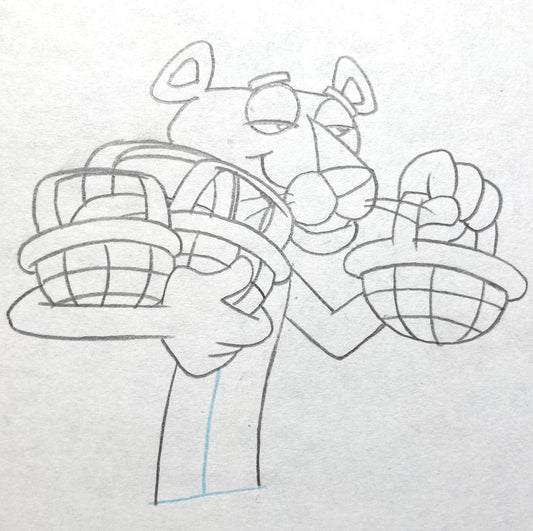 Original Production Used Animation Drawing of The Pink Panther (From the 80's). For sale on FLIP Gallery