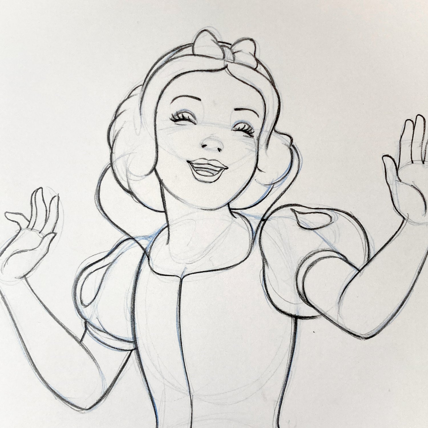 Original Snow White Drawing for Disney Magazine – Unique Signed Artwork. For sale on FLIP Gallery