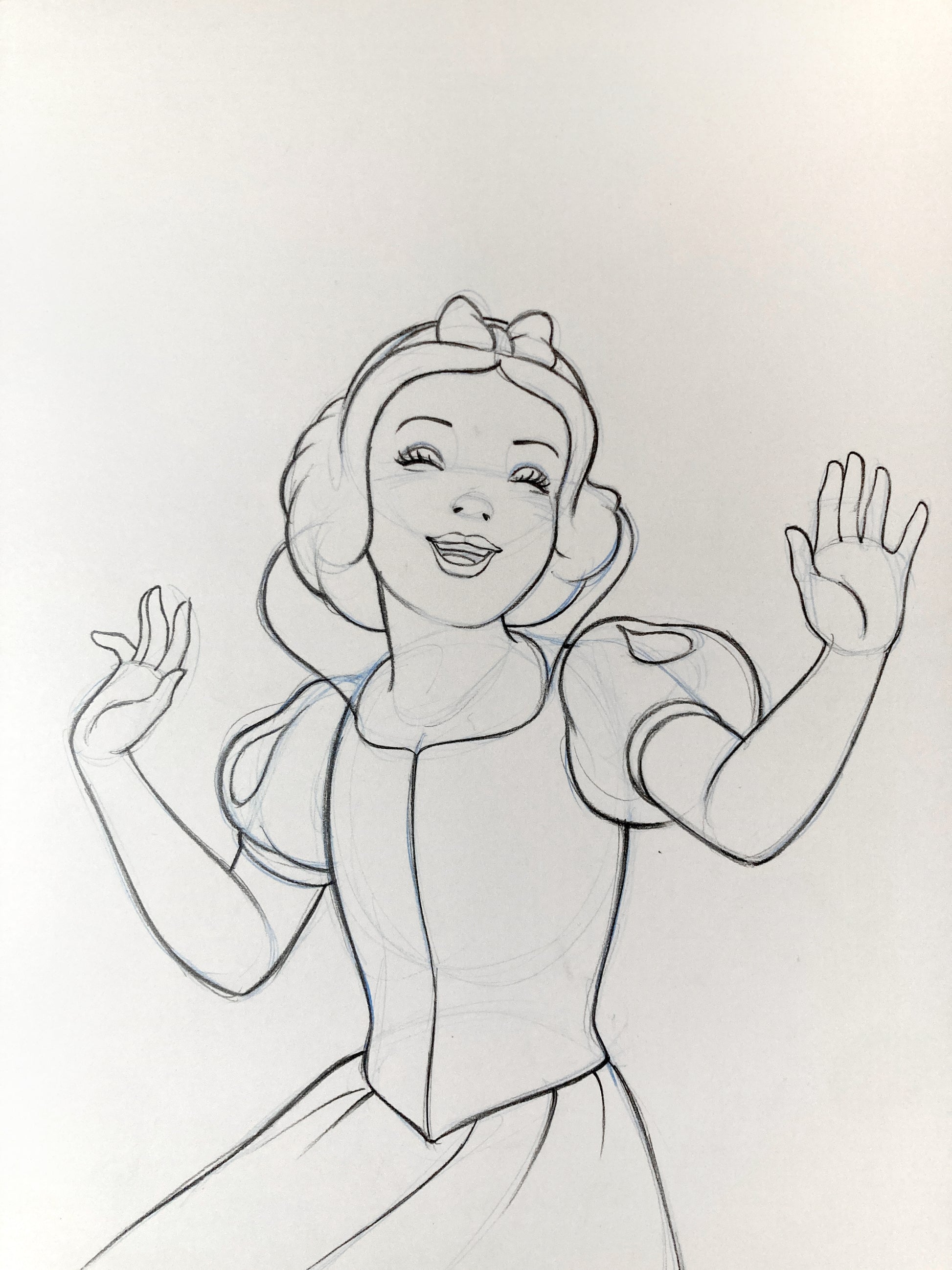 Original Snow White Drawing for Disney Magazine – Unique Signed Artwork. For sale on FLIP Gallery