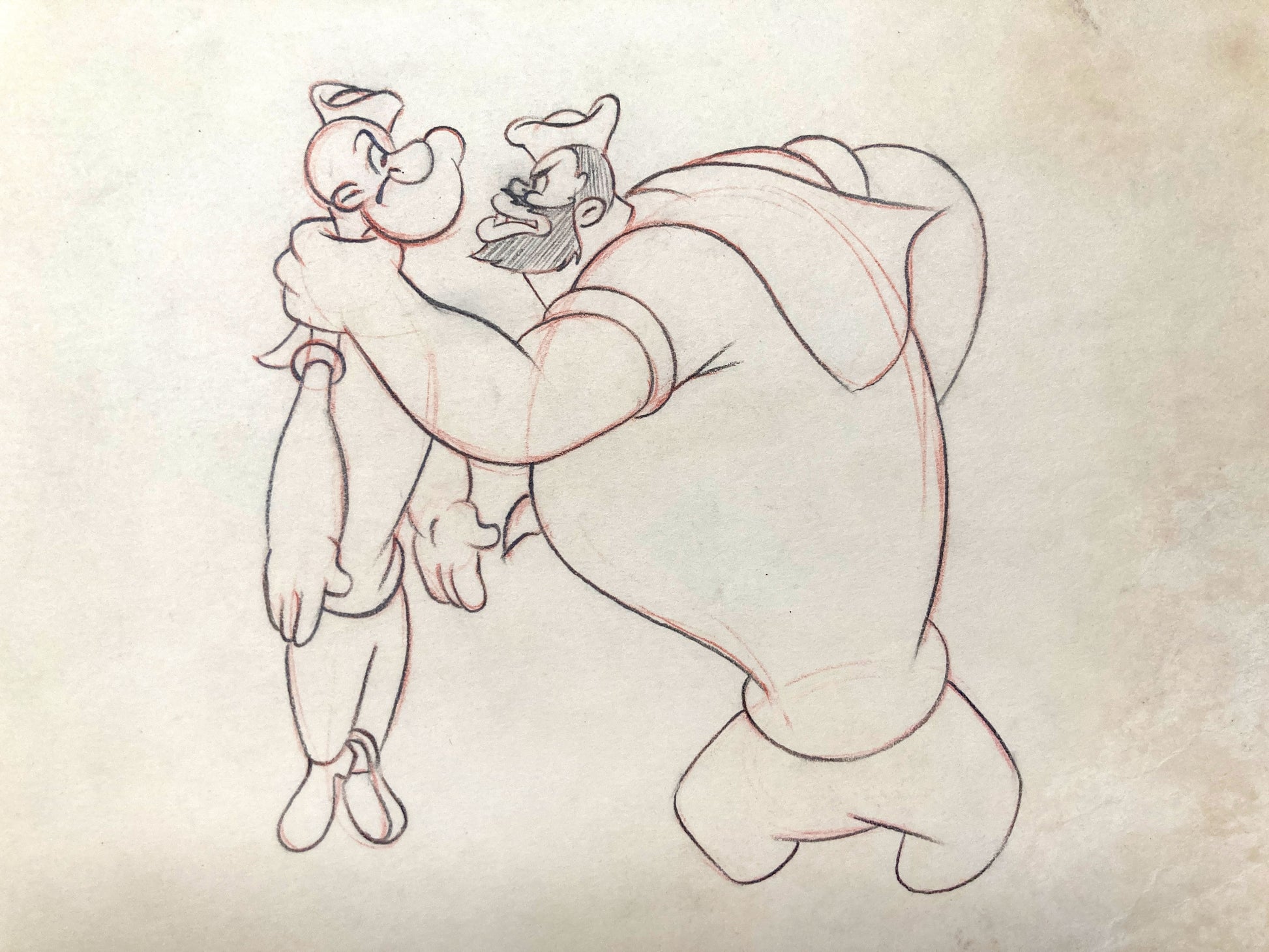POPEYE Vintage Original Animation Drawing from Fleischer Studios (1933–1942). For sale on FLIP Gallery