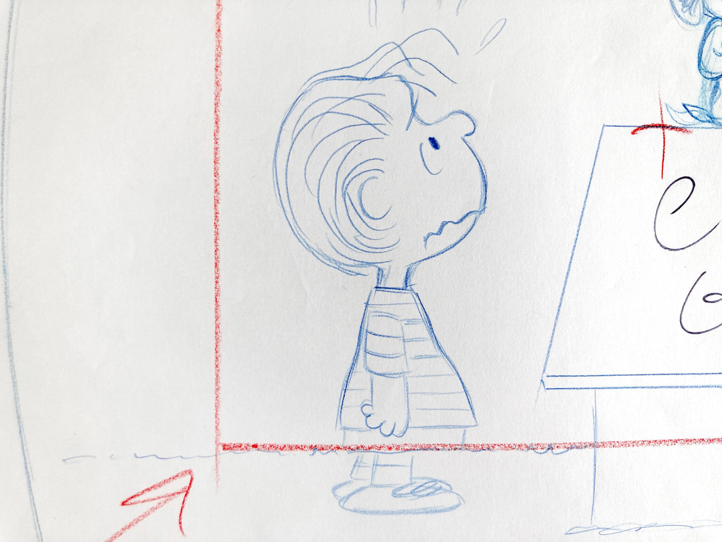 Peanuts The Charlie Brown and Snoopy Show : Linus and Snoopy Original Layout Drawing (Bill Melendez, 1983). For sale on FLIP Gallery