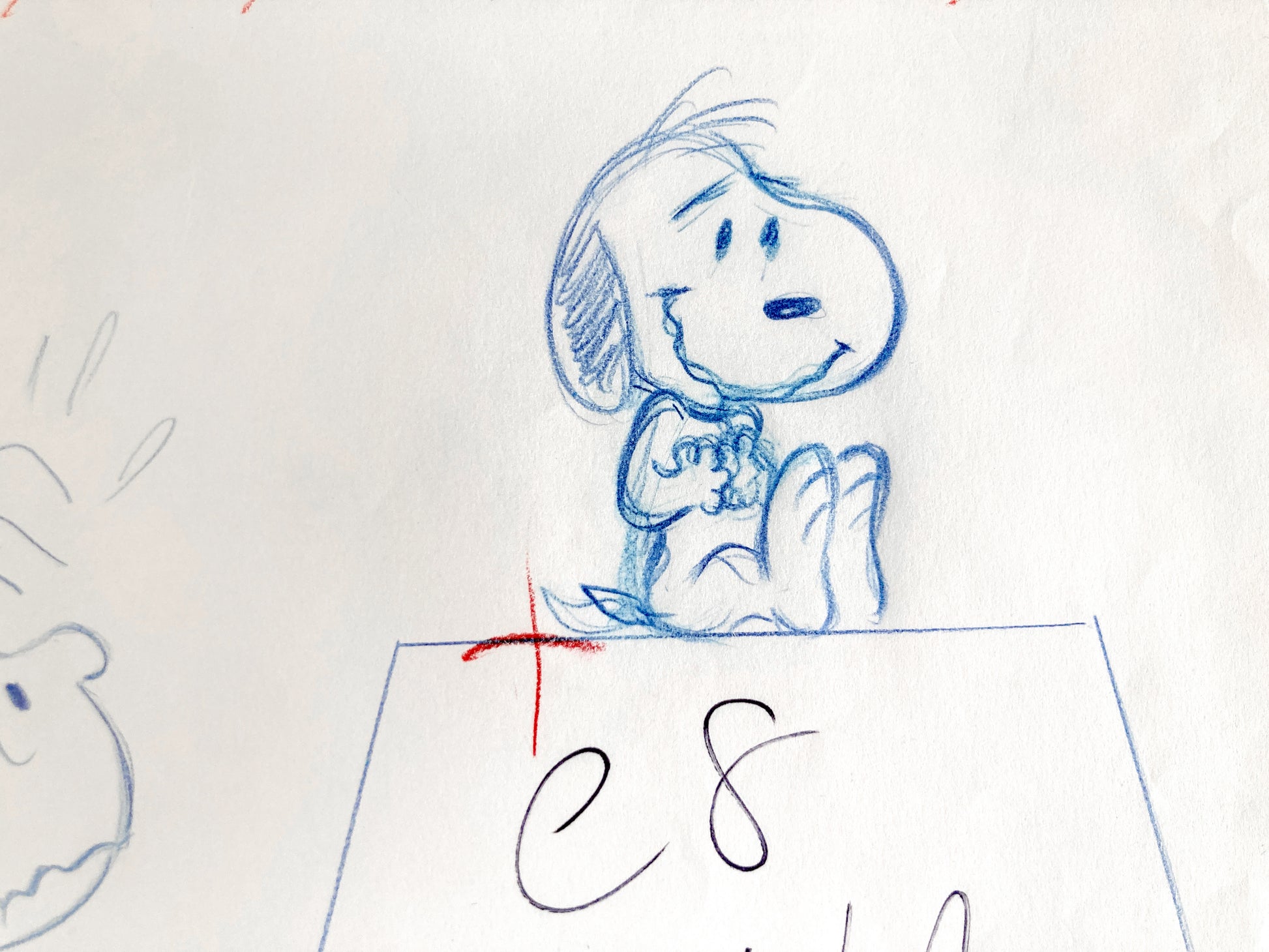 Peanuts The Charlie Brown and Snoopy Show : Linus and Snoopy Original Layout Drawing (Bill Melendez, 1983). For sale on FLIP Gallery