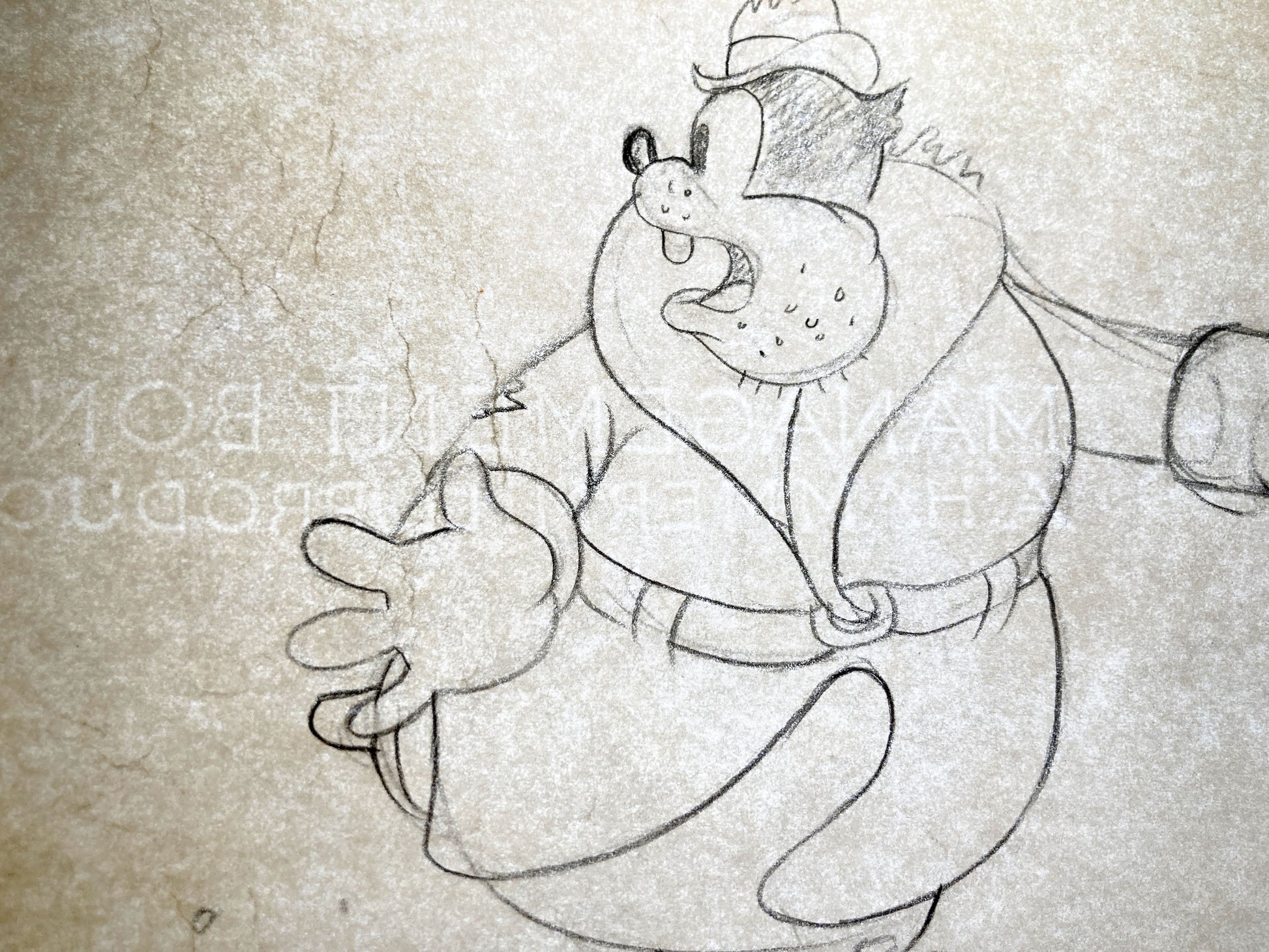Mickey's Service Station Peg Leg Pete Animation Drawing (Walt Disney, 1935). For sale on FLIP Gallery