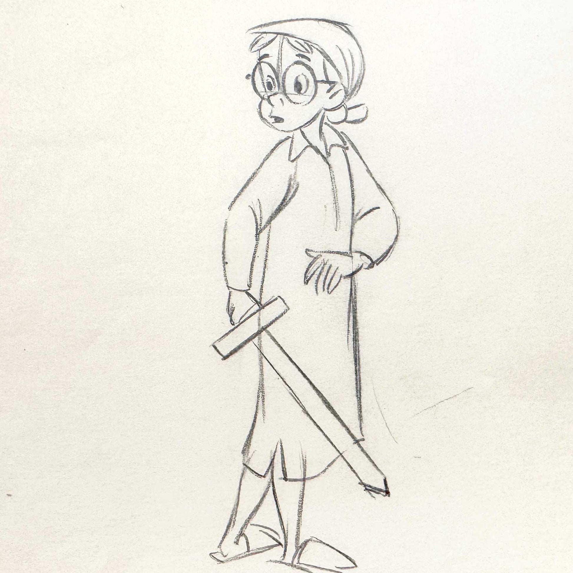 Peter Pan John Darling Original Animation Production Drawing (Walt Disney, 1953). For sale on FLIP Gallery