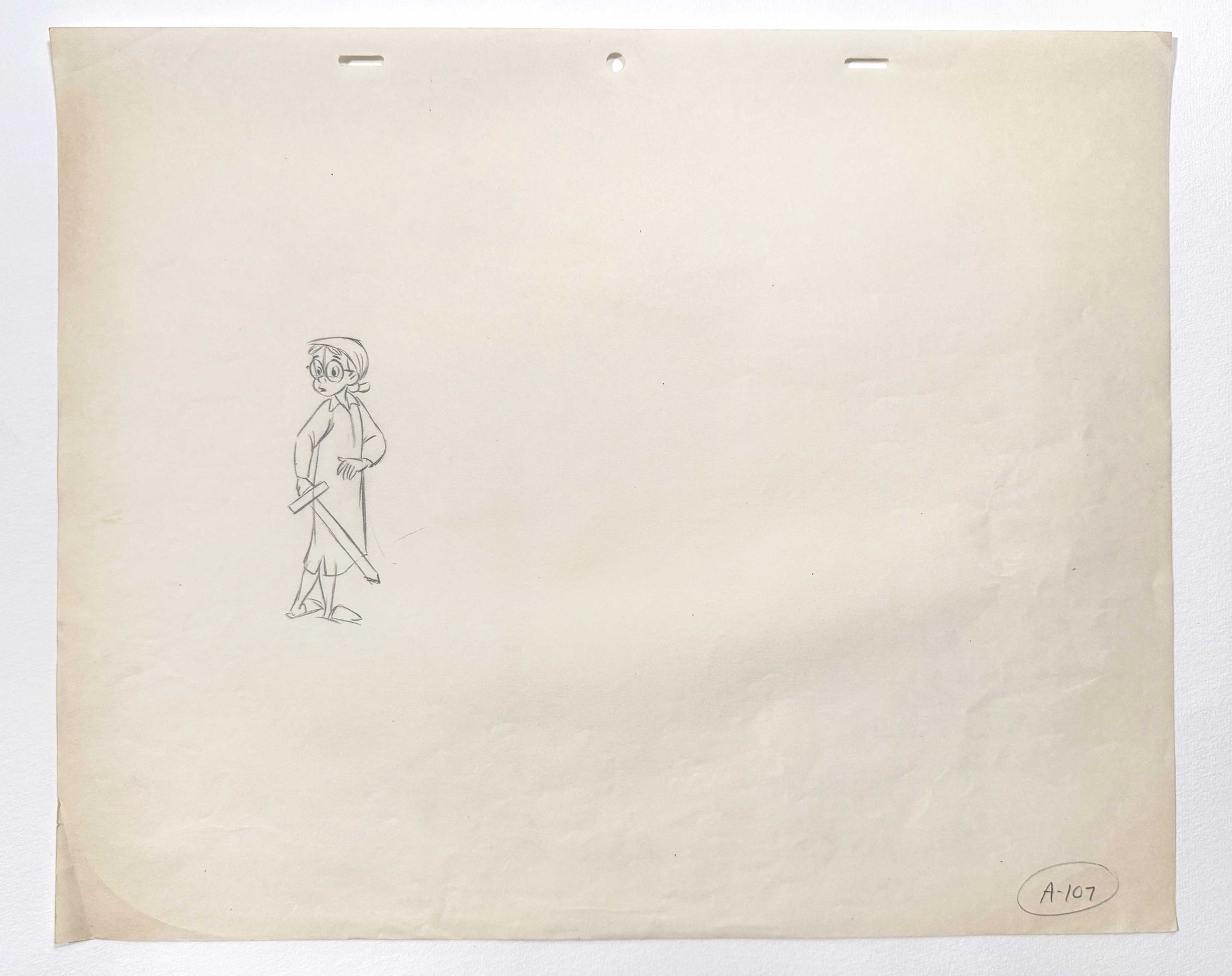 Peter Pan John Darling Original Animation Production Drawing (Walt Disney, 1953). For sale on FLIP Gallery