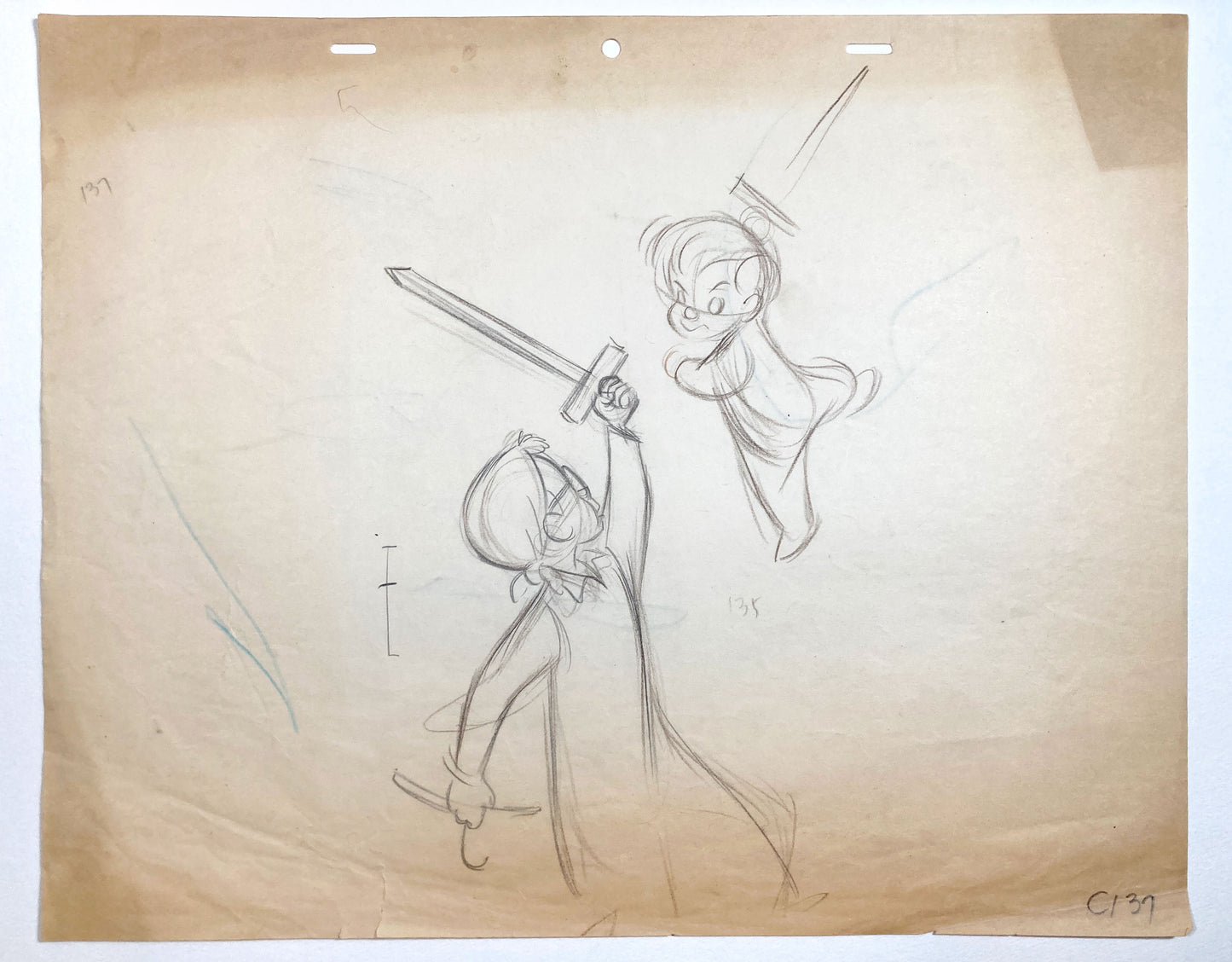 PETER PAN : John and Michael Darling Original Animation Drawing (Walt Disney, 1953). For sale on FLIP Gallery